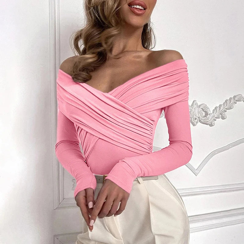 Backless Corset Bodysuit in Red | Long Sleeve Knit Romper