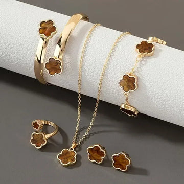 5-Piece Plum Blossom Jewelry Set | Luxury Floral Collection