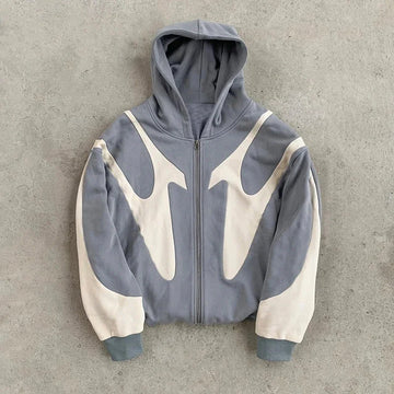 Y2k "Devil" Graphic Zip-Up Hoodie