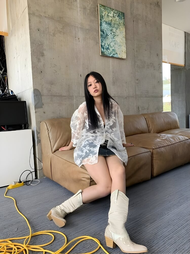 Sheer Floral Lace Shirt - KAYSMAR