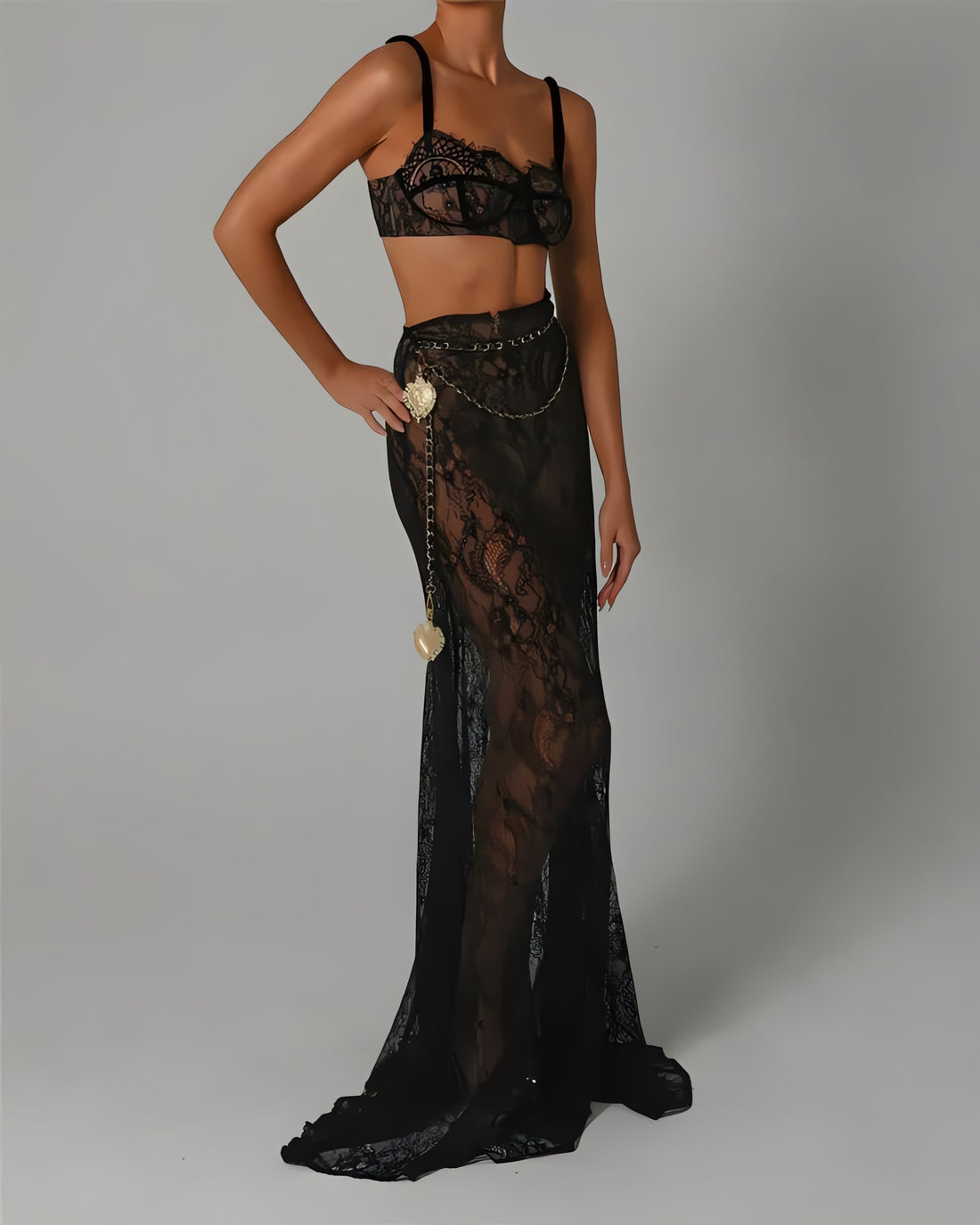 Sheer Lace Two Pieces Set - KAYSMAR