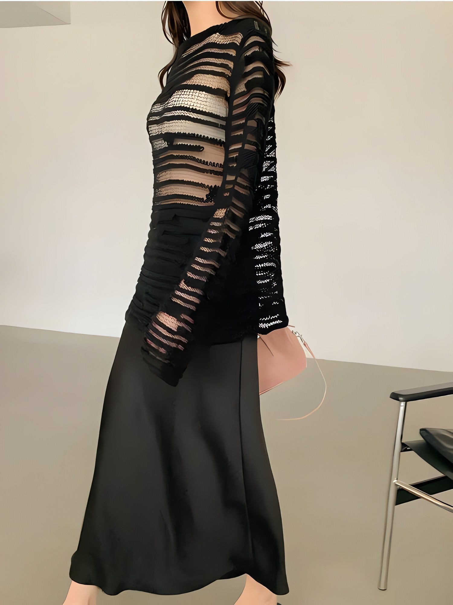 Sheer Loose Knitted Sweater - KAYSMAR