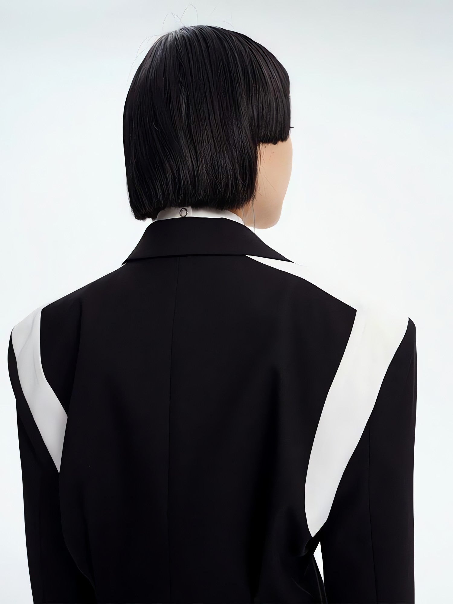 Single Button Color Block Blazer - KAYSMAR