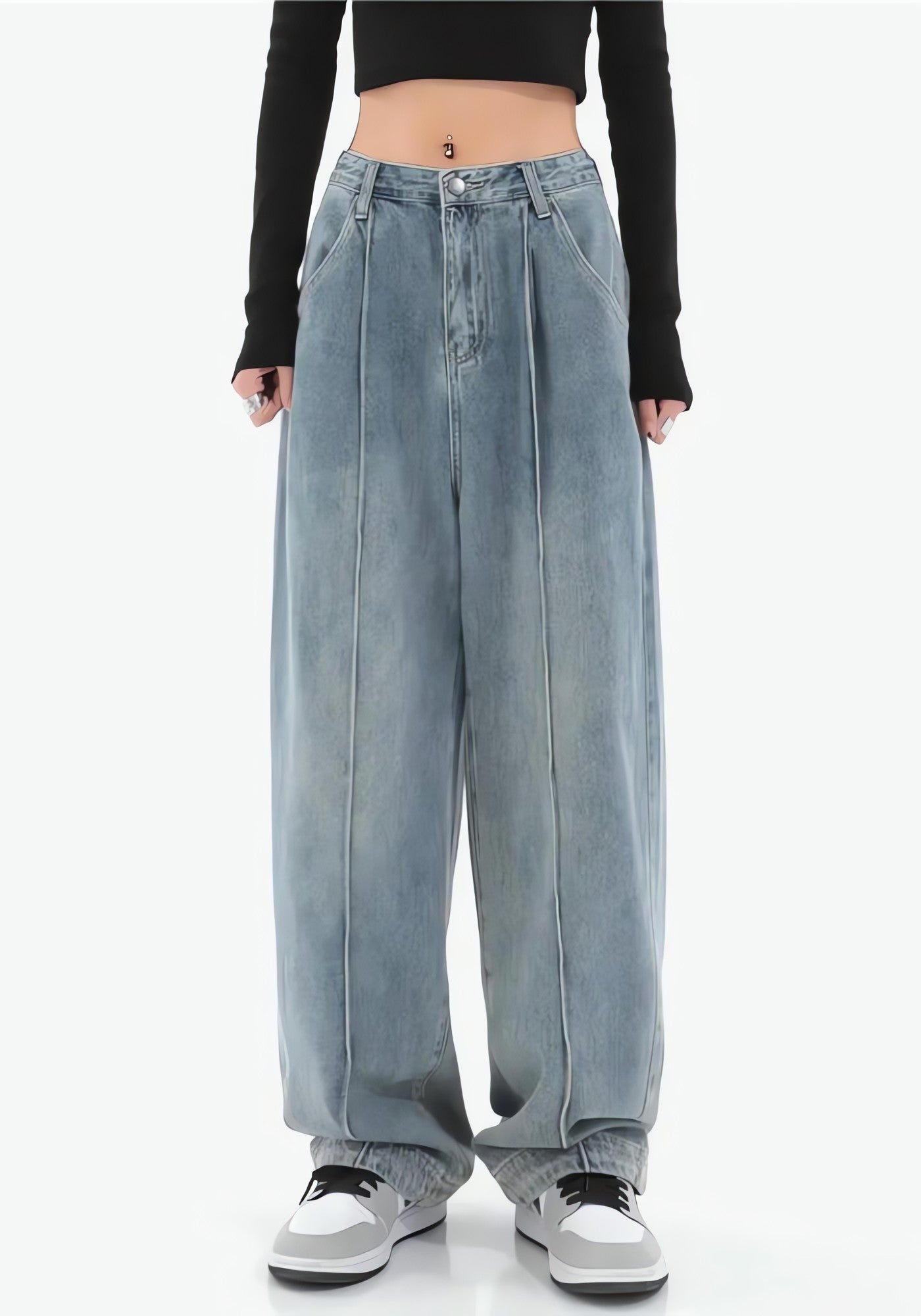 Skater Pleated Baggy Jeans - KAYSMAR