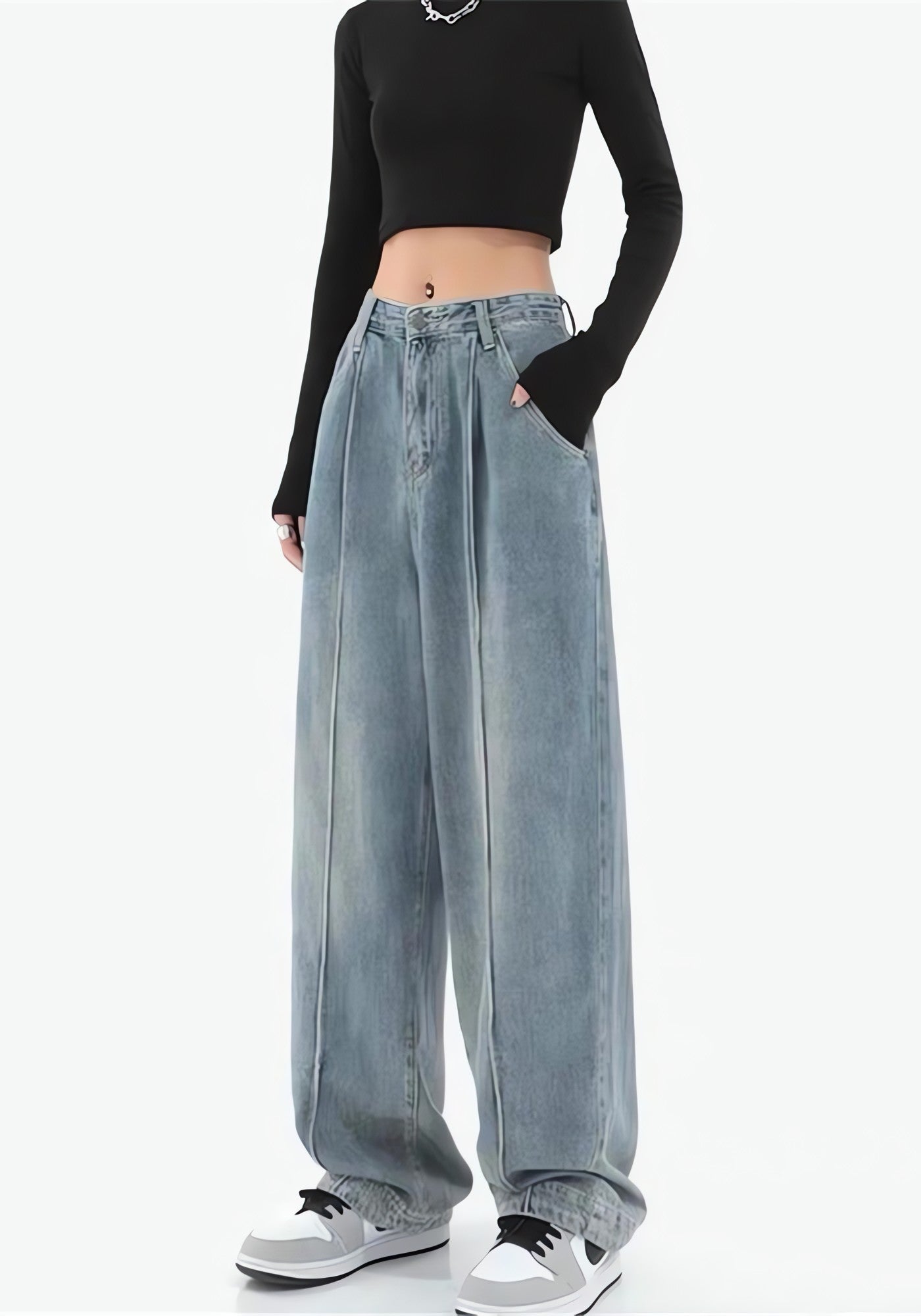 Skater Pleated Baggy Jeans - KAYSMAR
