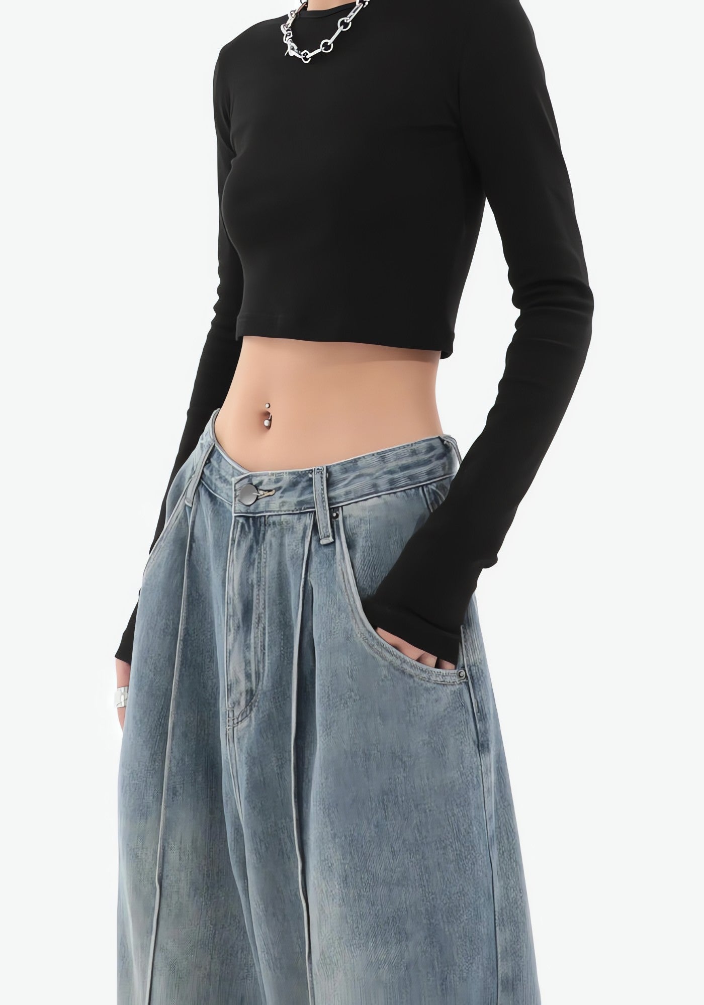 Skater Pleated Baggy Jeans - KAYSMAR