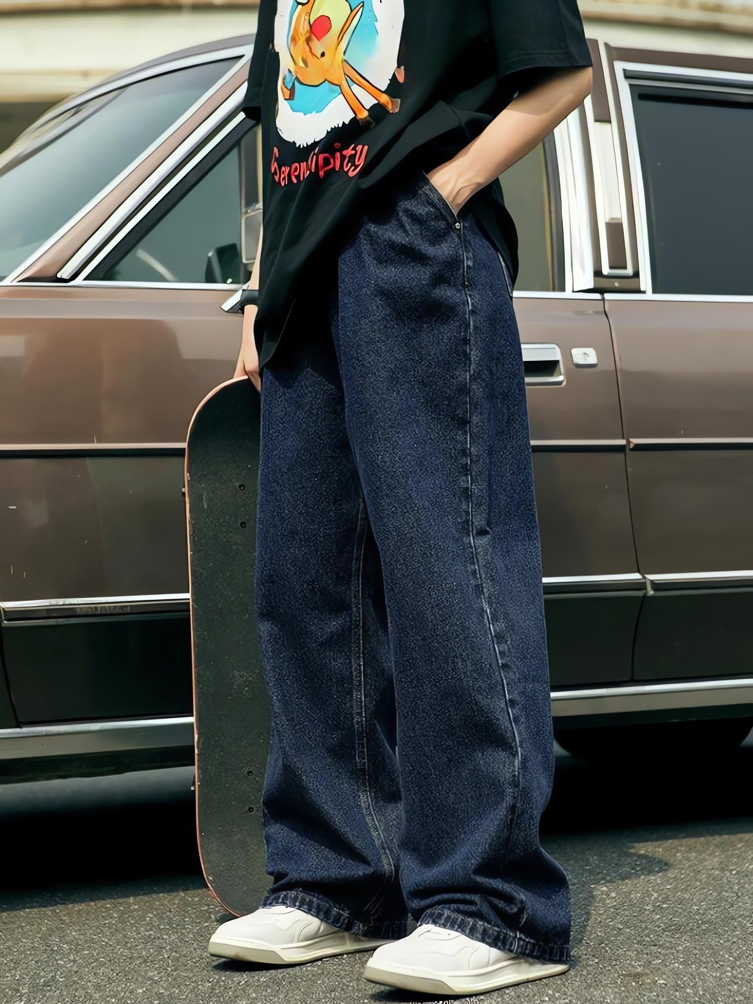Skater Wide Leg Denim Jeans - KAYSMAR