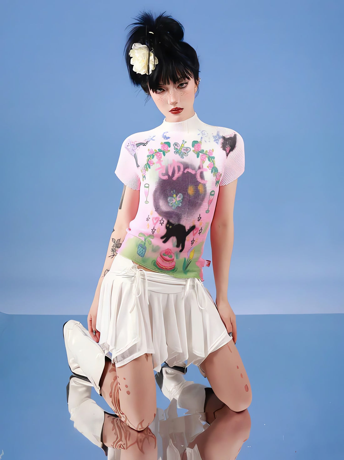 Soft Girl Black Cat Top - KAYSMAR