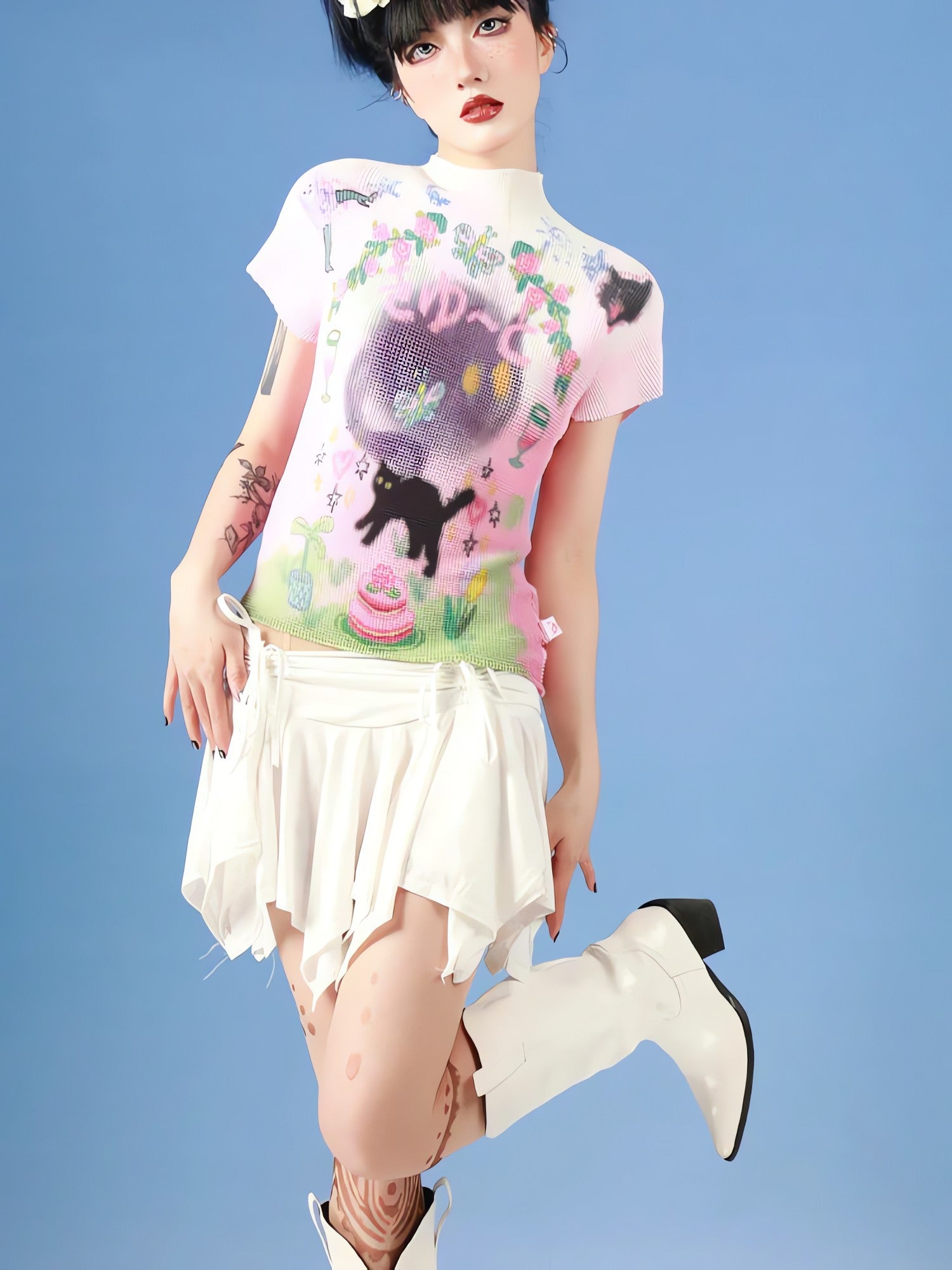 Soft Girl Black Cat Top - KAYSMAR