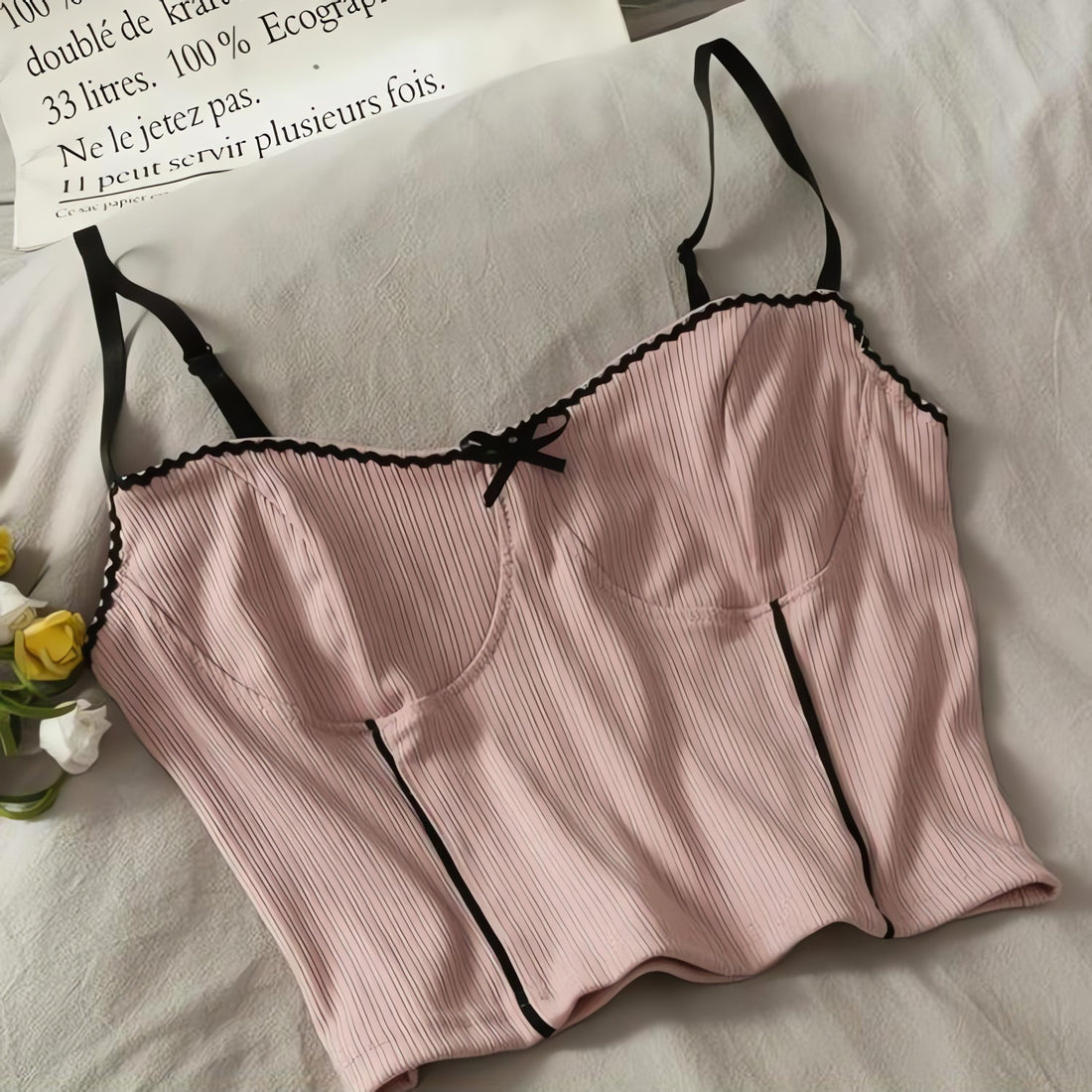 Soft Girl Bow Corduroy Top - KAYSMAR