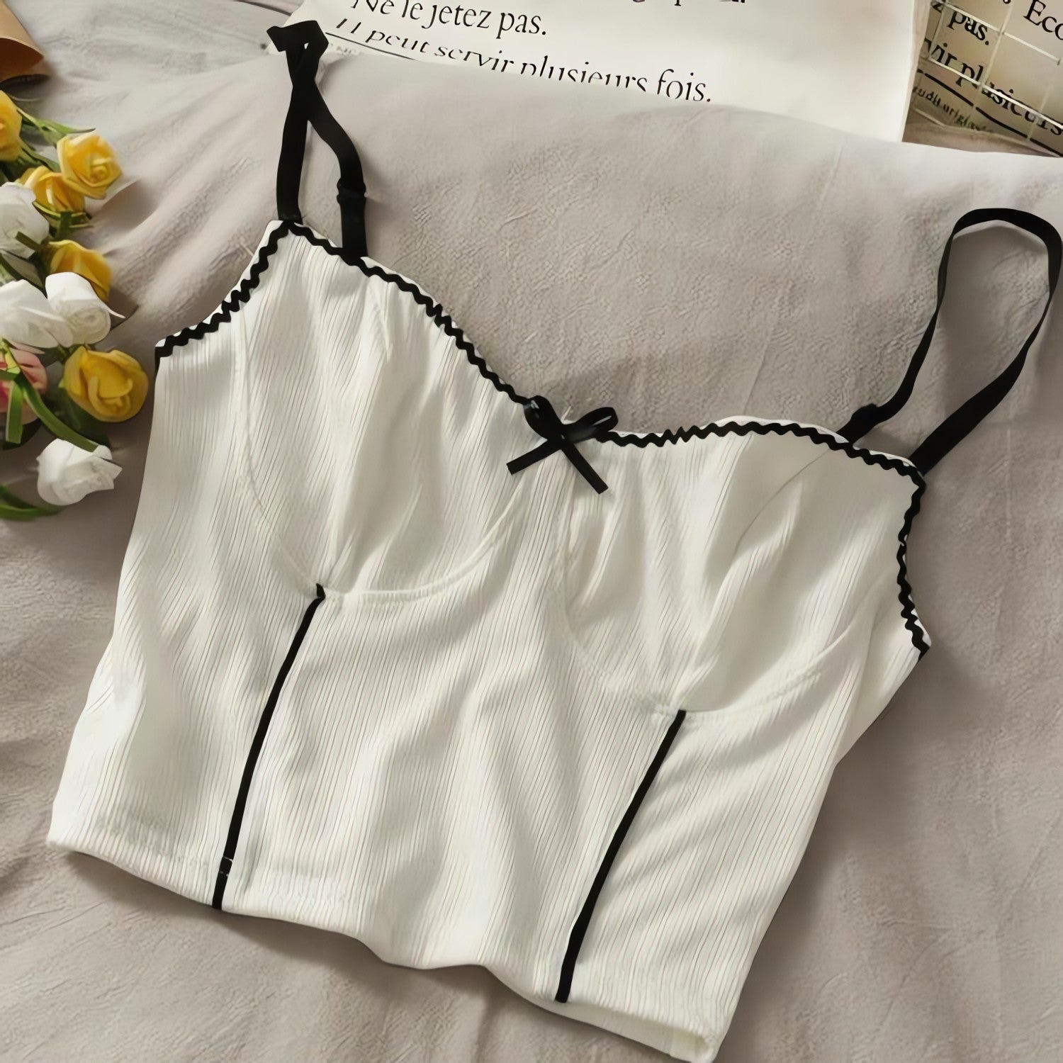 Soft Girl Bow Corduroy Top - KAYSMAR