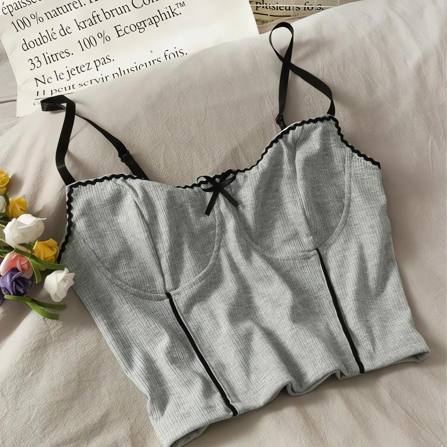 Soft Girl Bow Corduroy Top - KAYSMAR