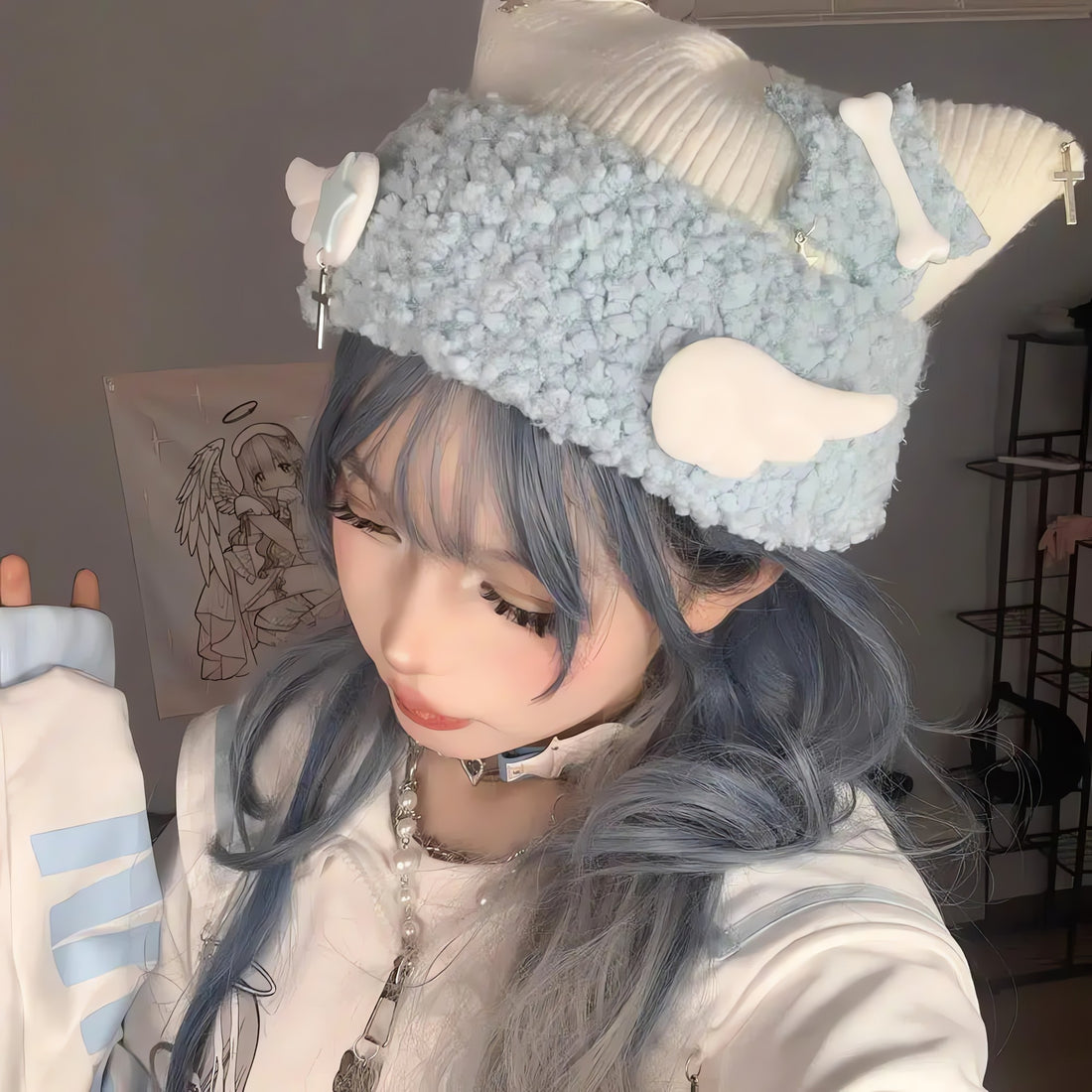Soft Girl Kawaii Wings Knitted Beanie - KAYSMAR
