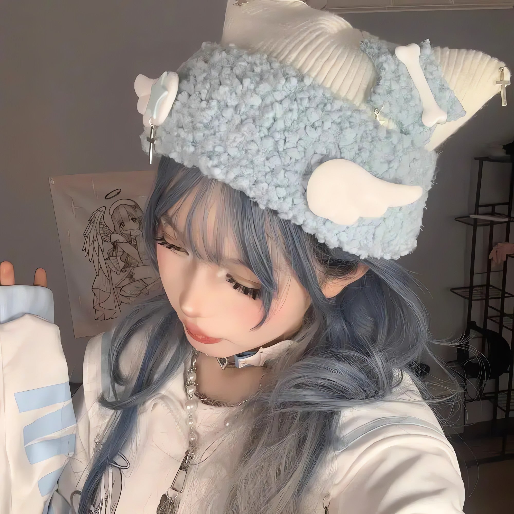 Soft Girl Kawaii Wings Knitted Beanie - KAYSMAR