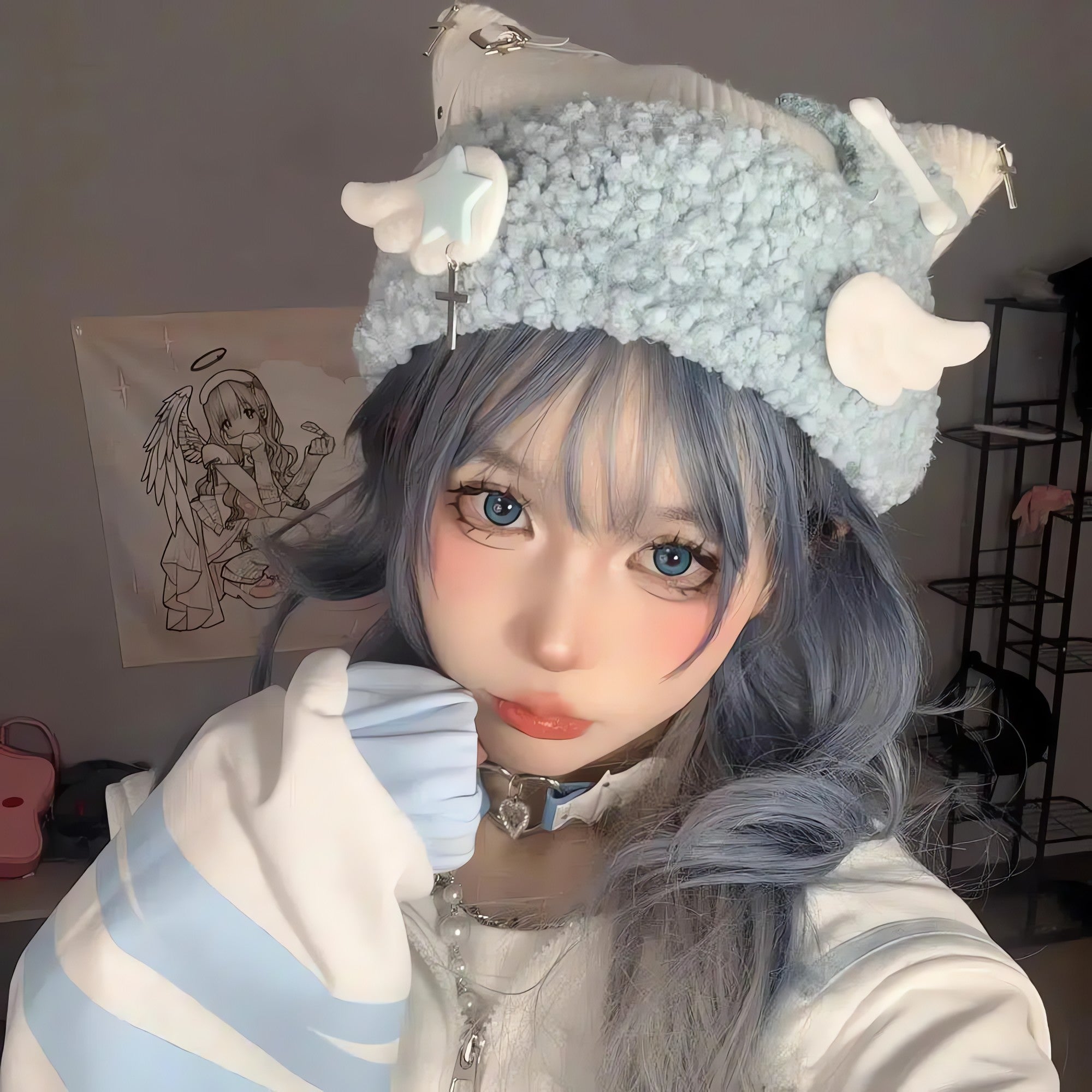 Soft Girl Kawaii Wings Knitted Beanie - KAYSMAR