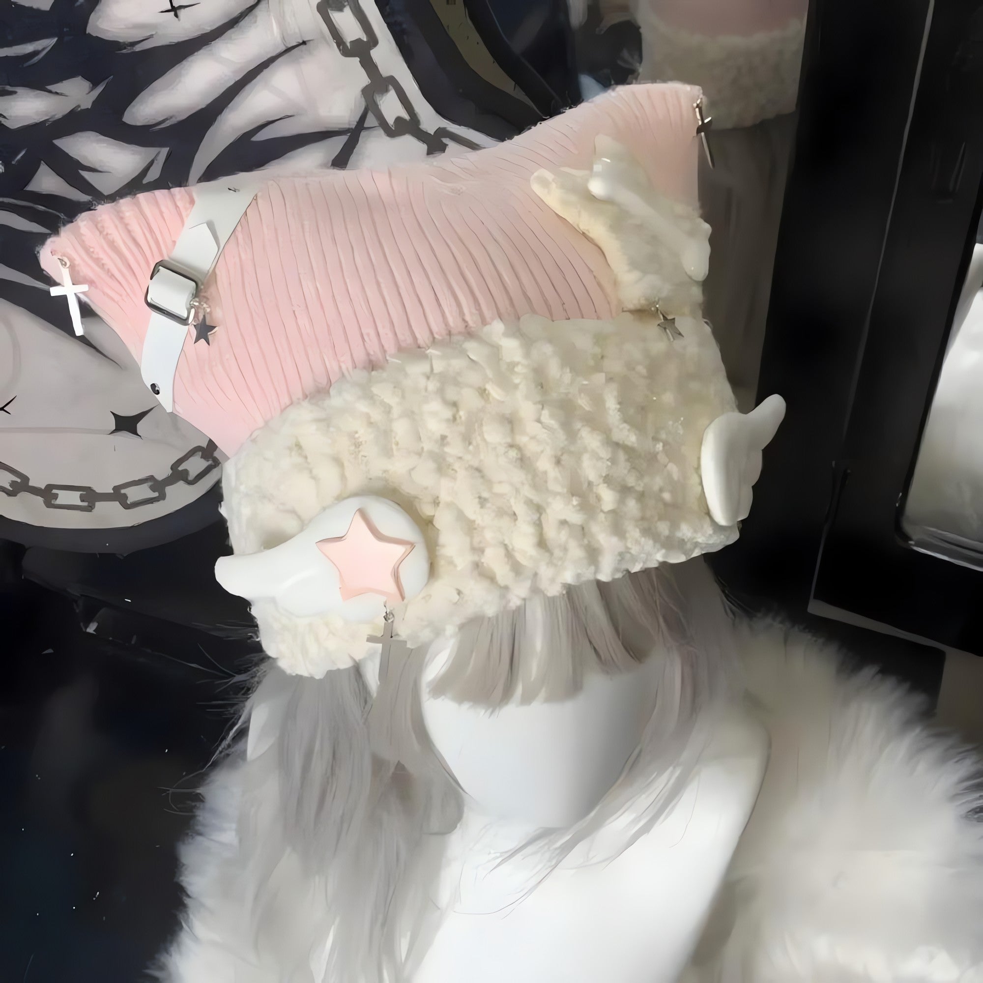 Soft Girl Kawaii Wings Knitted Beanie - KAYSMAR