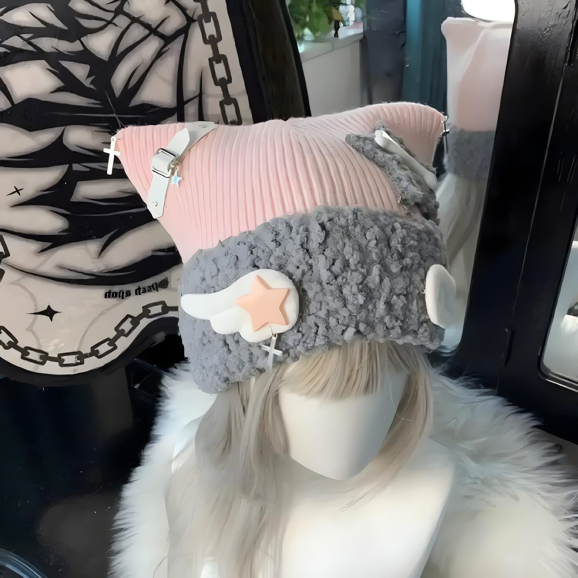 Soft Girl Kawaii Wings Knitted Beanie - KAYSMAR