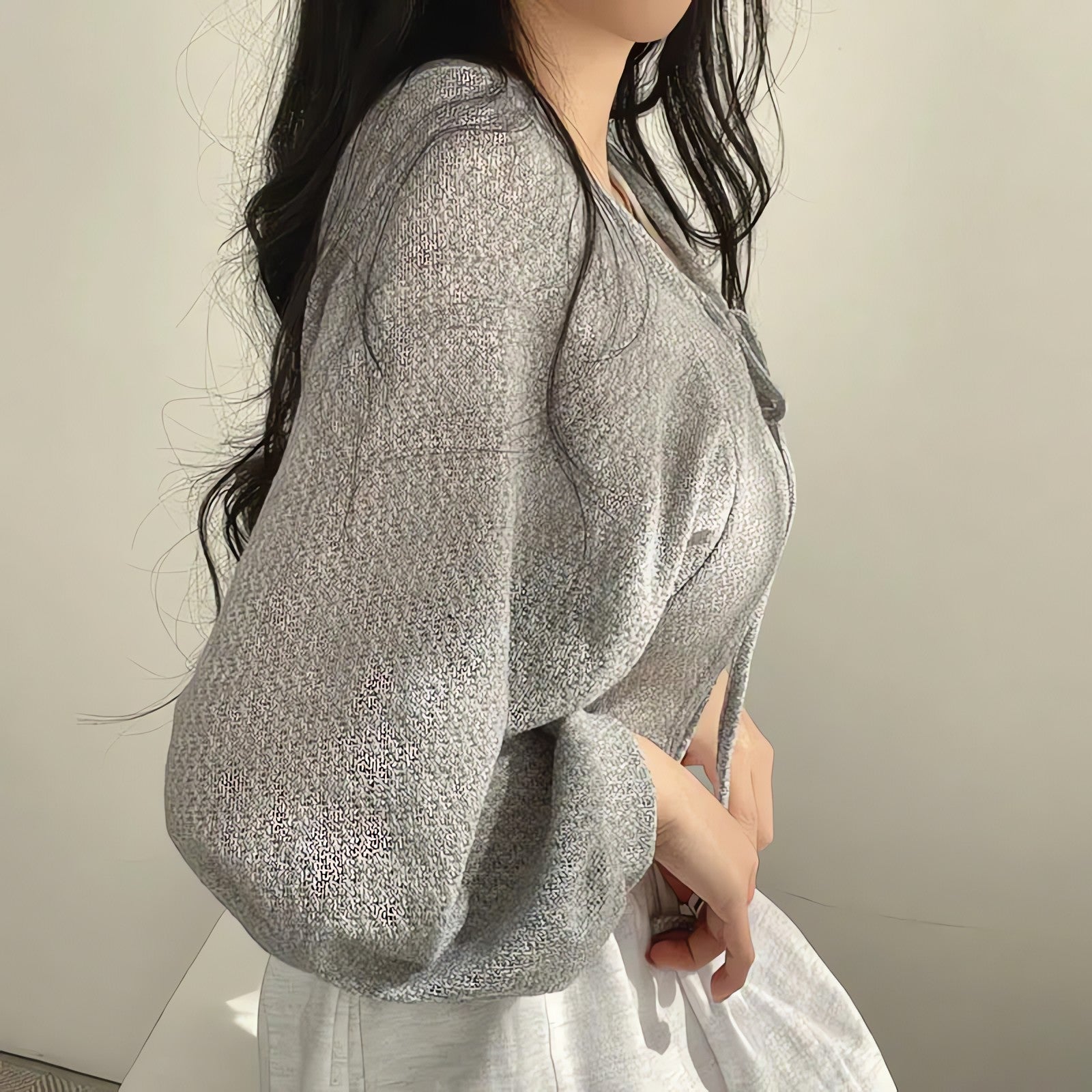 Soft Girl Lace Up Crop Cardigan - KAYSMAR
