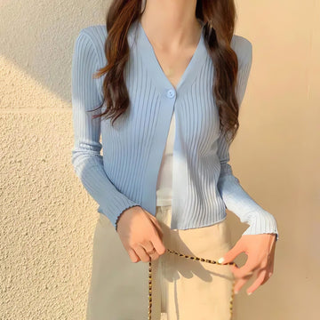 Soft Girl One Button Cardigan - KAYSMAR