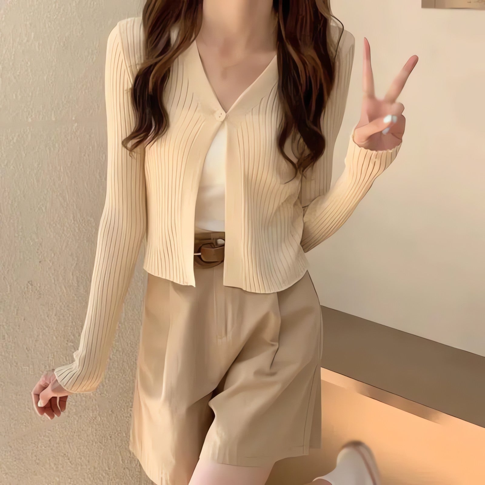 Soft Girl One Button Cardigan - KAYSMAR
