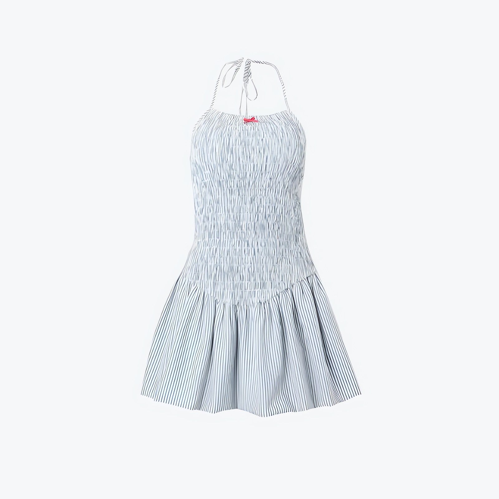 Soft Girl Striped Ruched Mini Dress