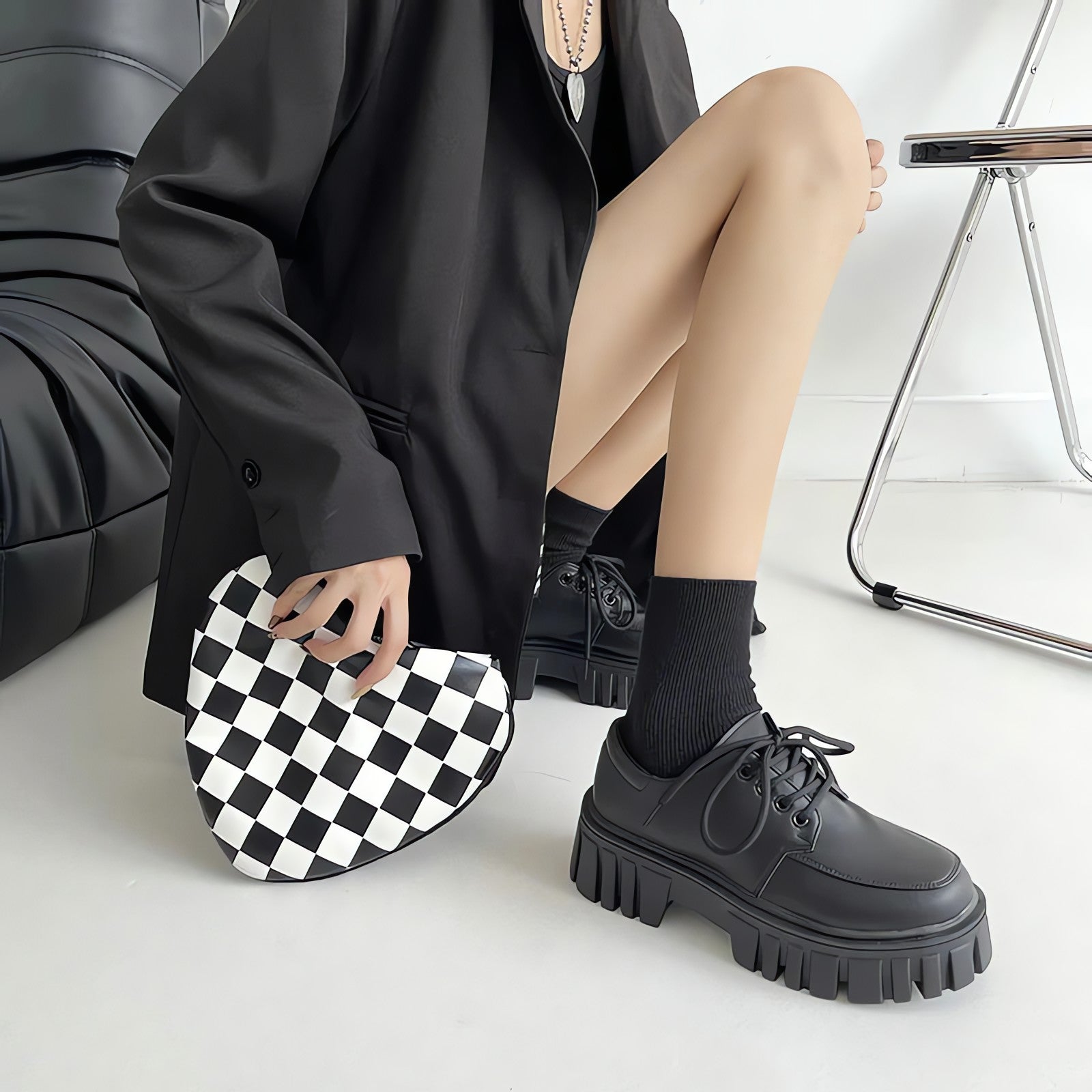 Soft Grunge Chunky Platform Oxford Shoes - KAYSMAR