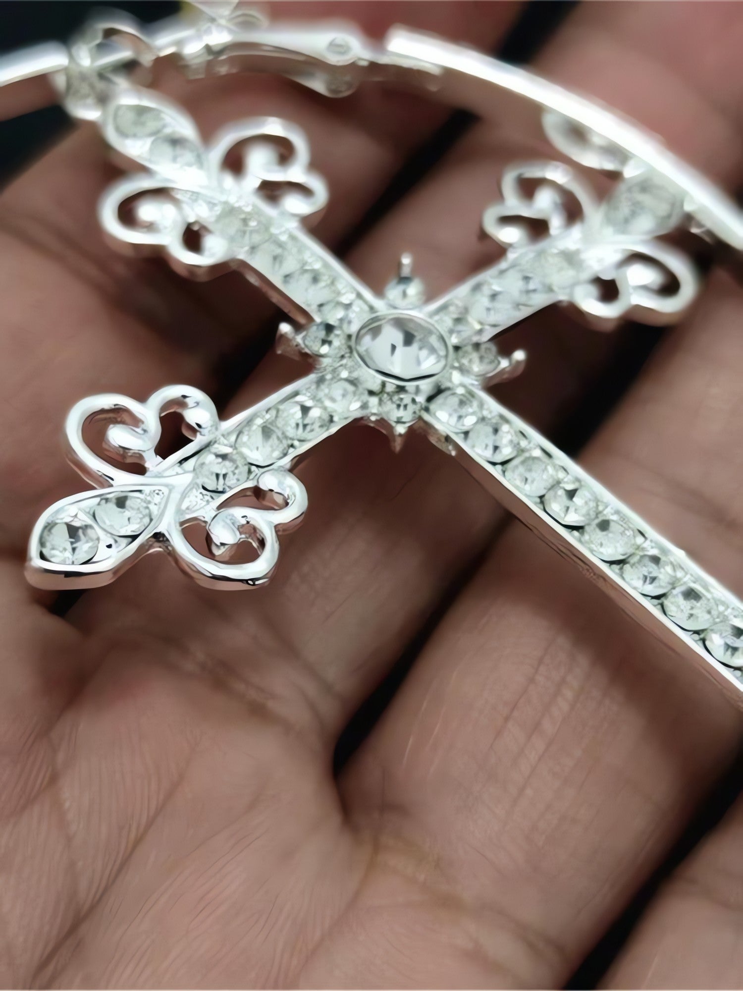 Sparkle Cross Hoop Earrings - KAYSMAR