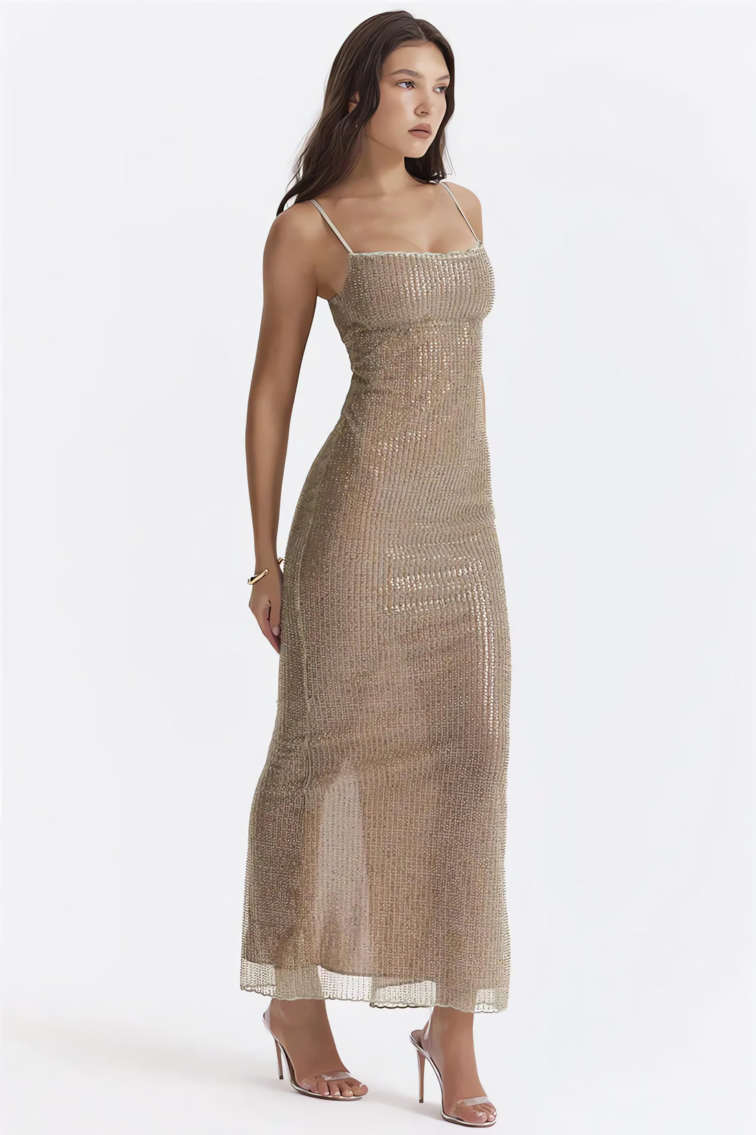 Sparkle Sequined Fit Maxi Dress - KAYSMAR