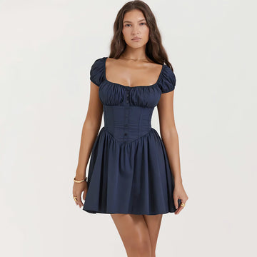 Square Neck Corset Mini Dress - KAYSMAR