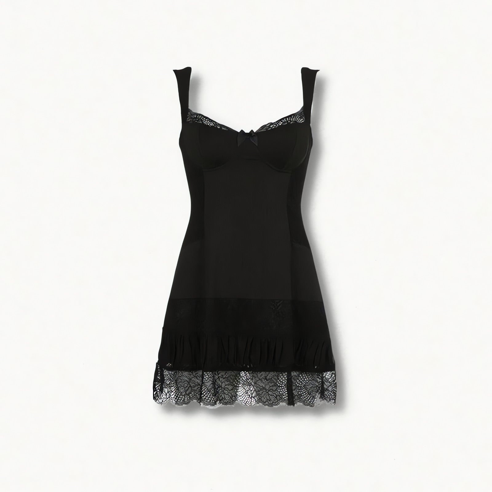 Square Neck Lace Mini Dress - KAYSMAR