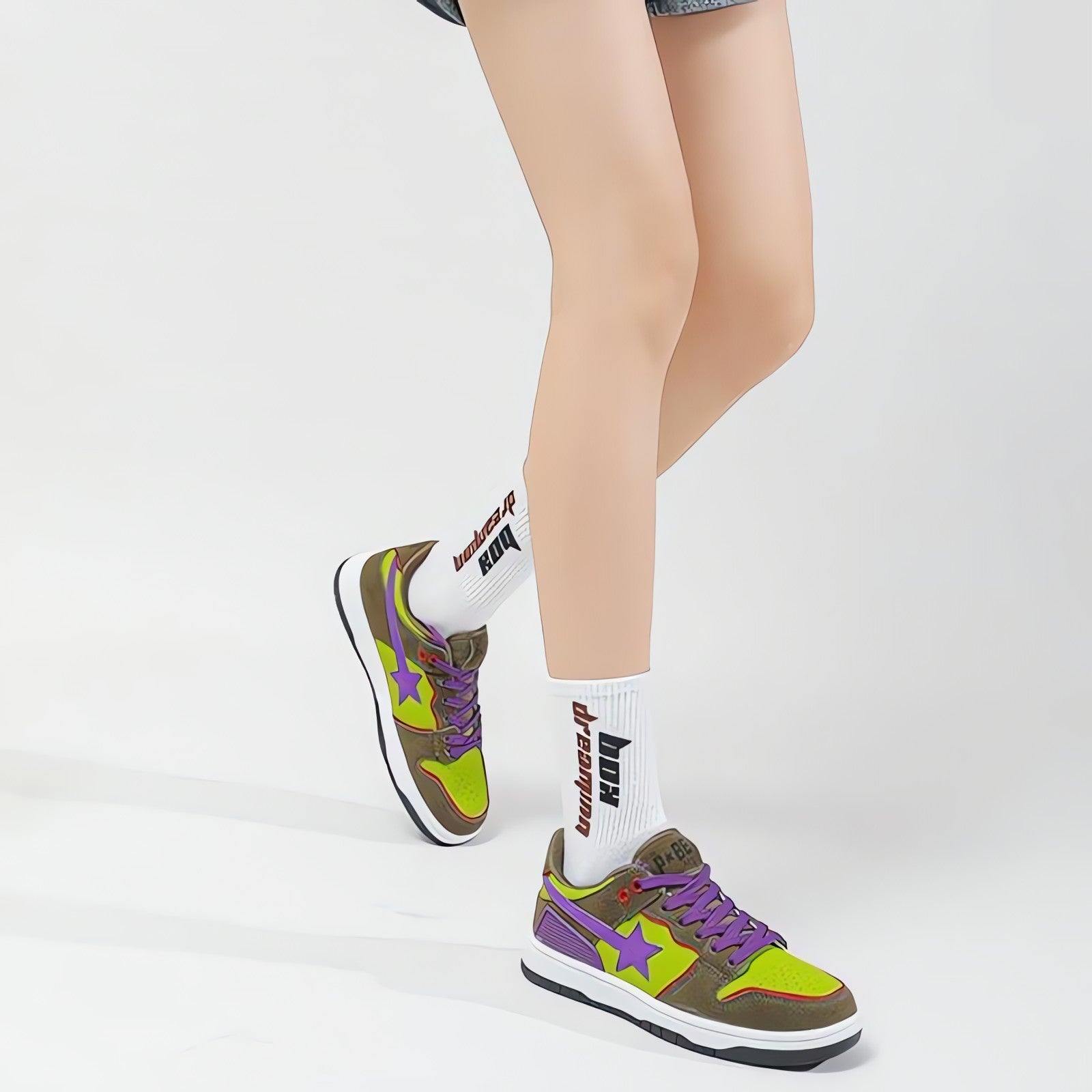 Star Embroidered Multicolor Sneakers - KAYSMAR