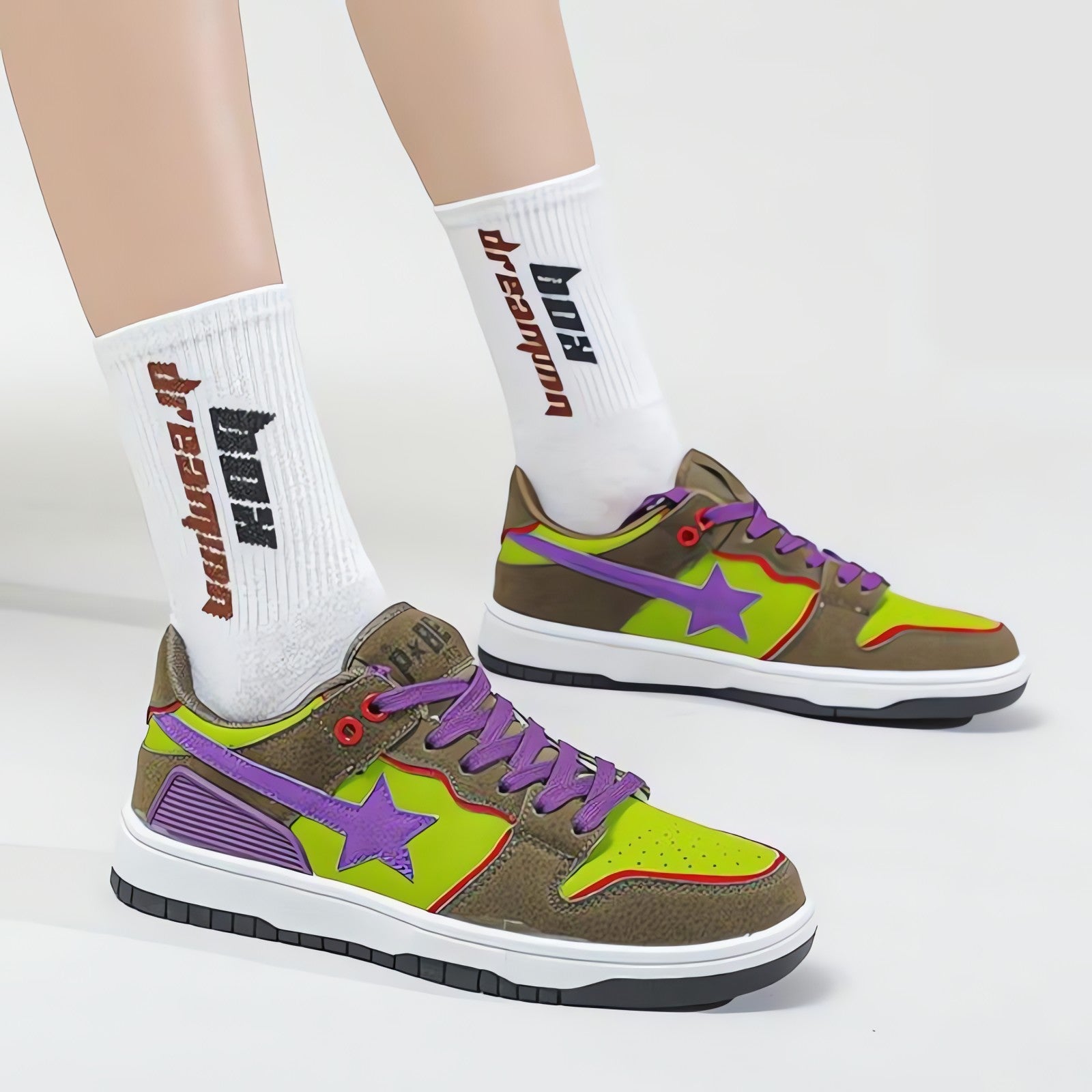 Star Embroidered Multicolor Sneakers - KAYSMAR