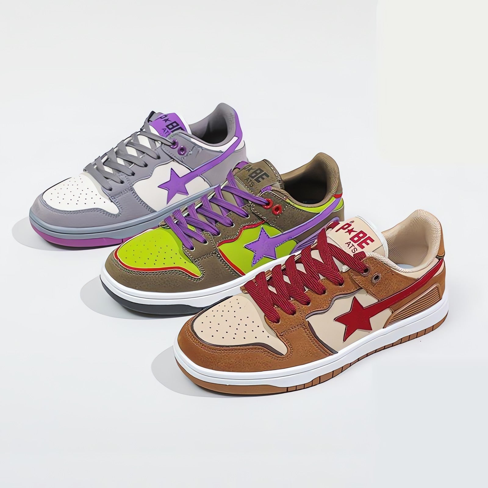 Star Embroidered Multicolor Sneakers - KAYSMAR