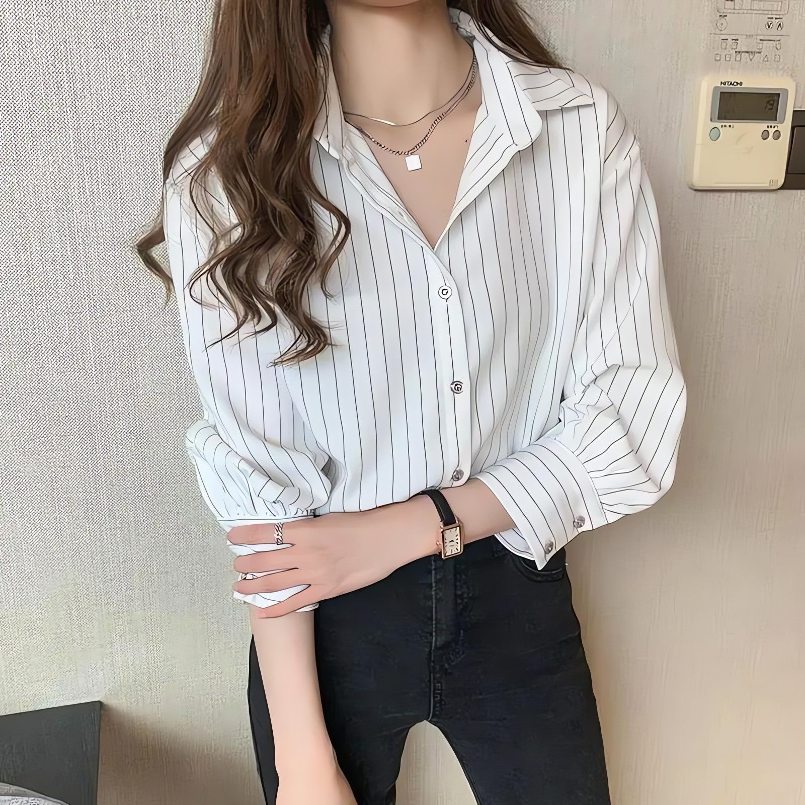 Striped Classic Long Sleeve Shirt - KAYSMAR