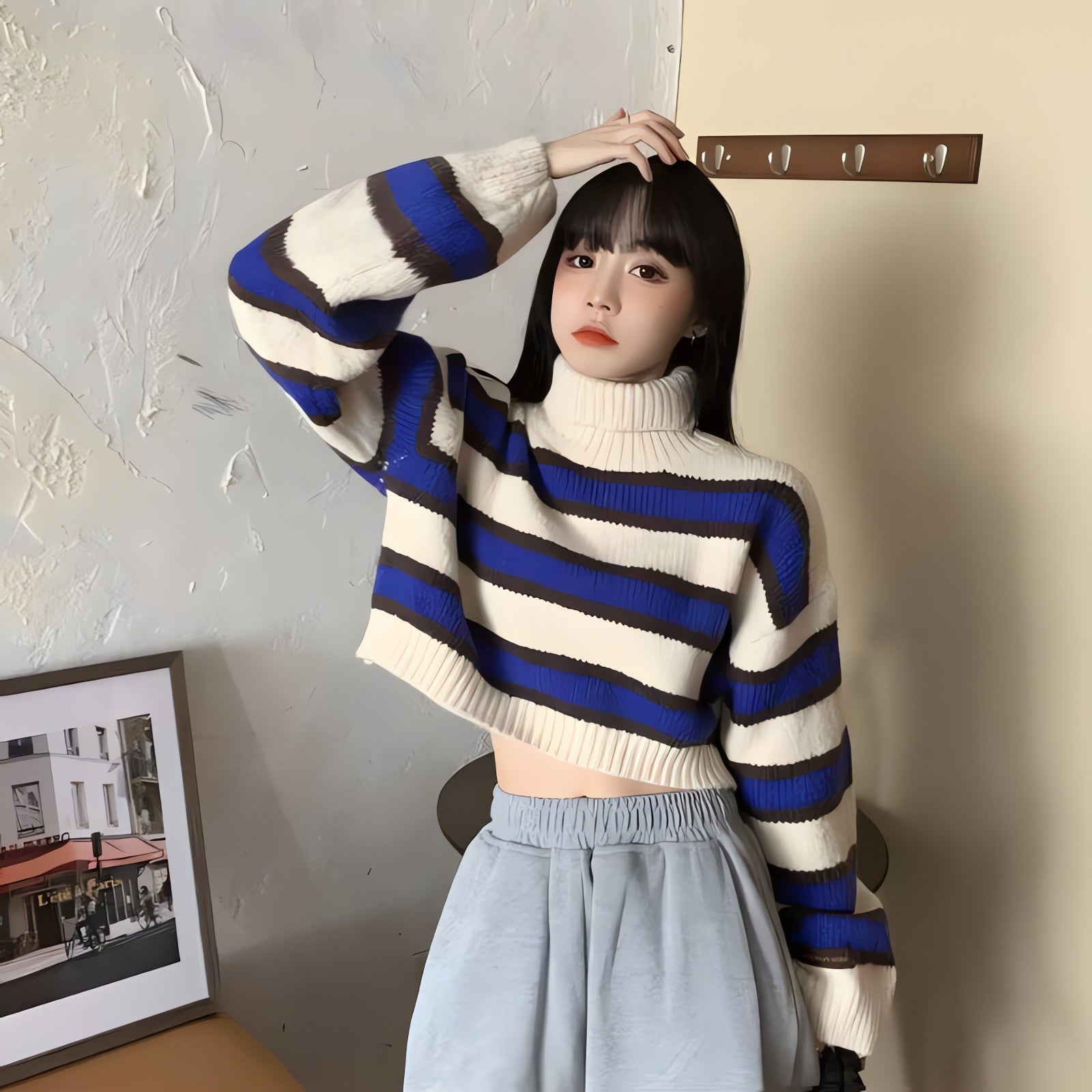 Striped Cropped Sweater - KAYSMAR