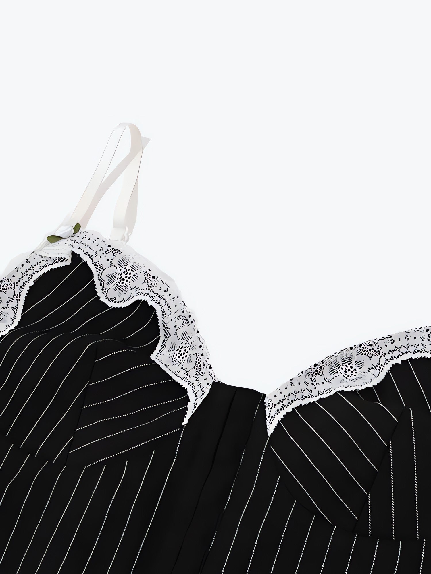 Striped Lace Trim Corset Top