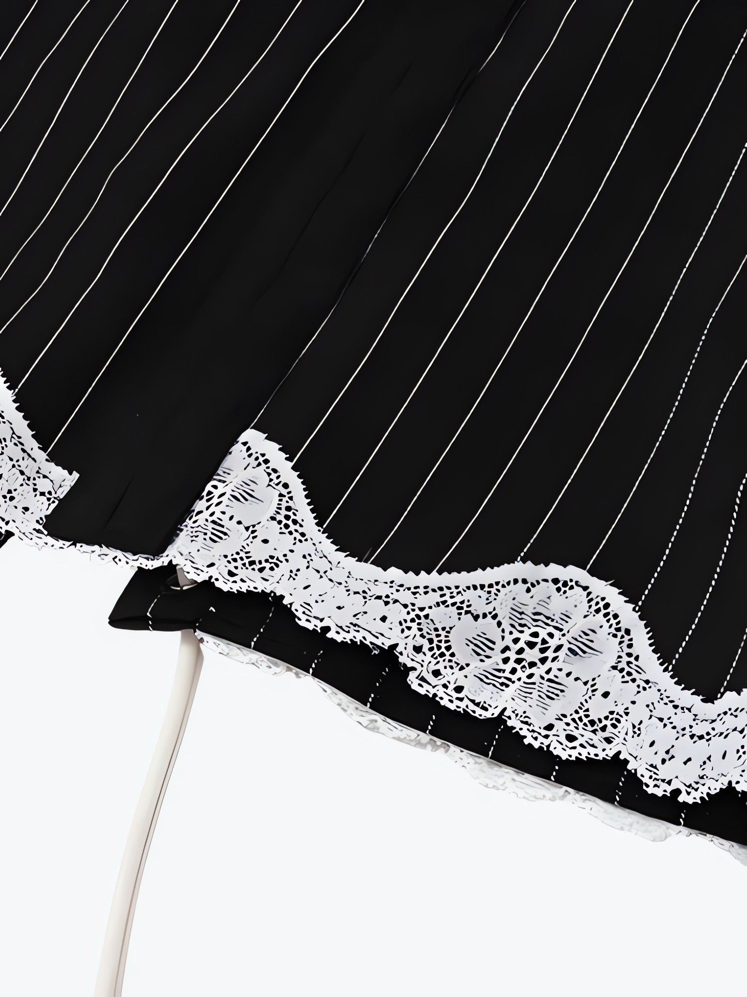 Striped Lace Trim Corset Top