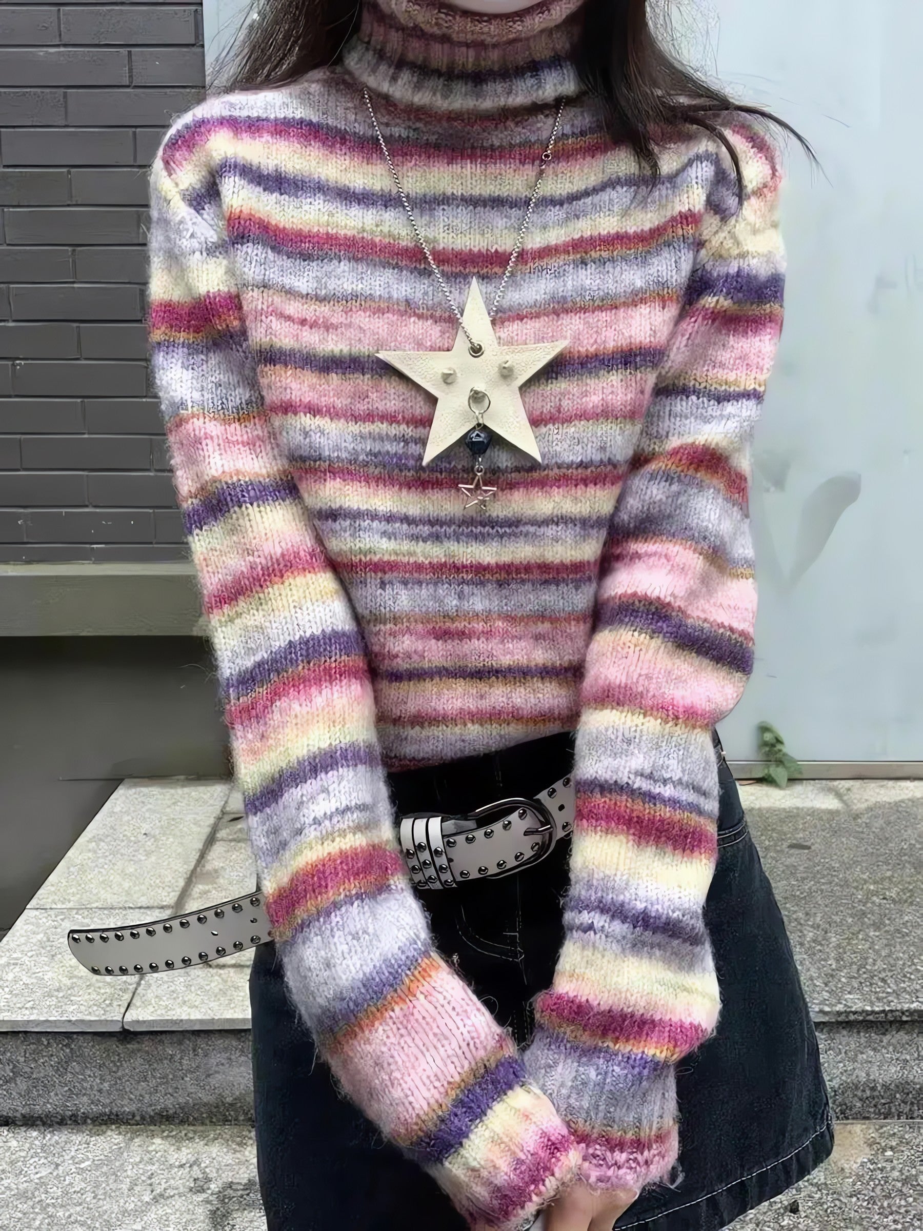 Striped Turtleneck Sweater - KAYSMAR