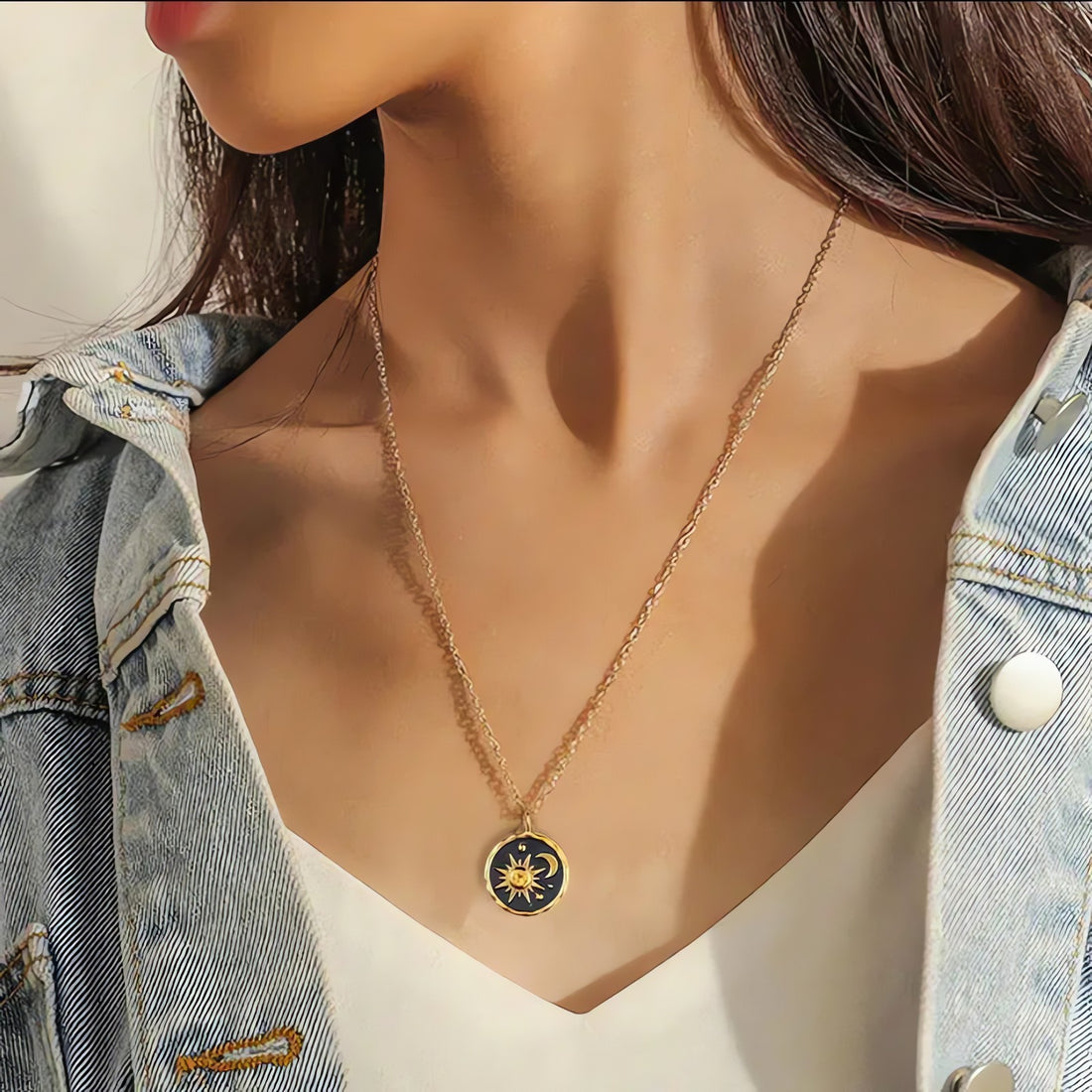Sun Moon Charm Necklace - KAYSMAR