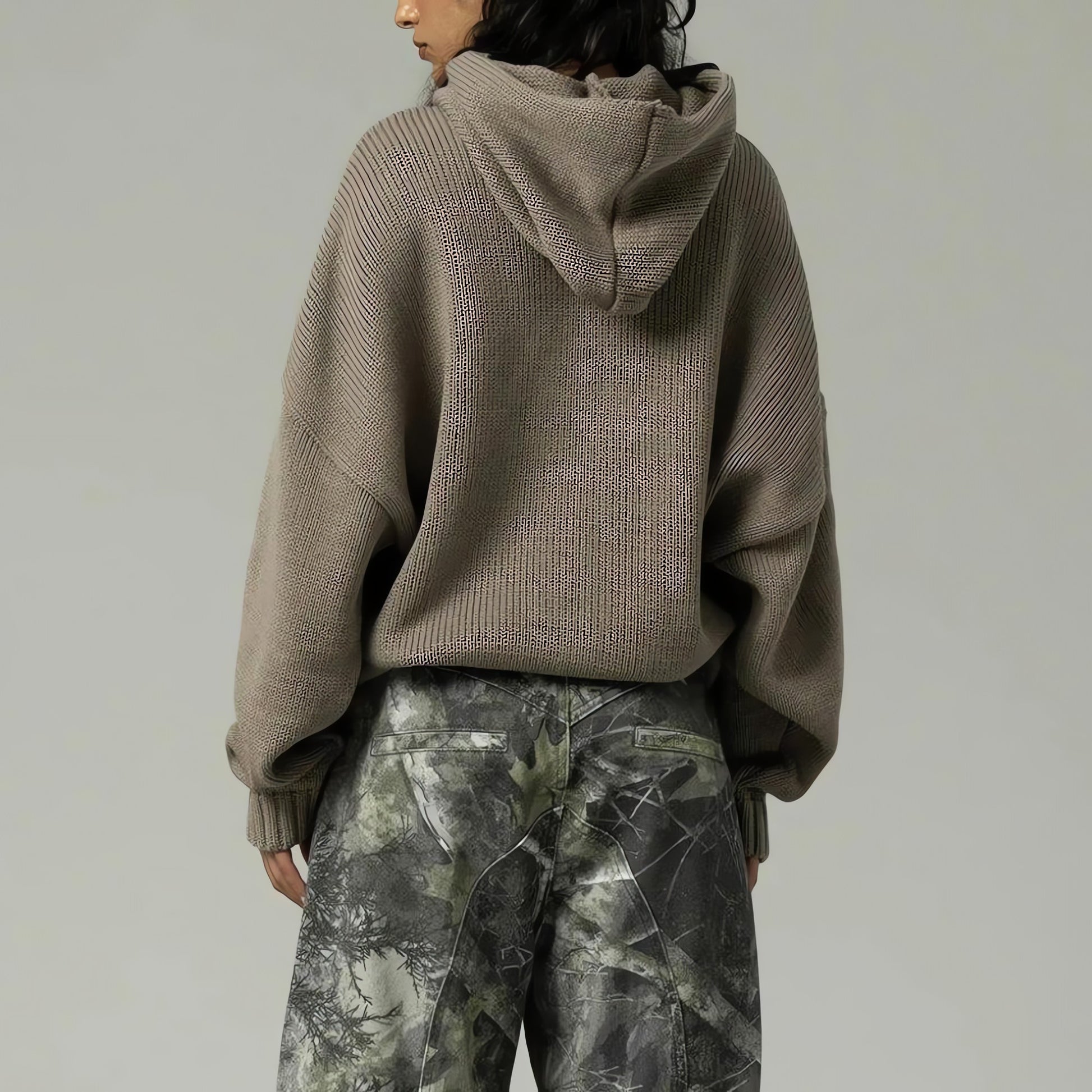 Tall Embroidered Knitted Hoodie - KAYSMAR