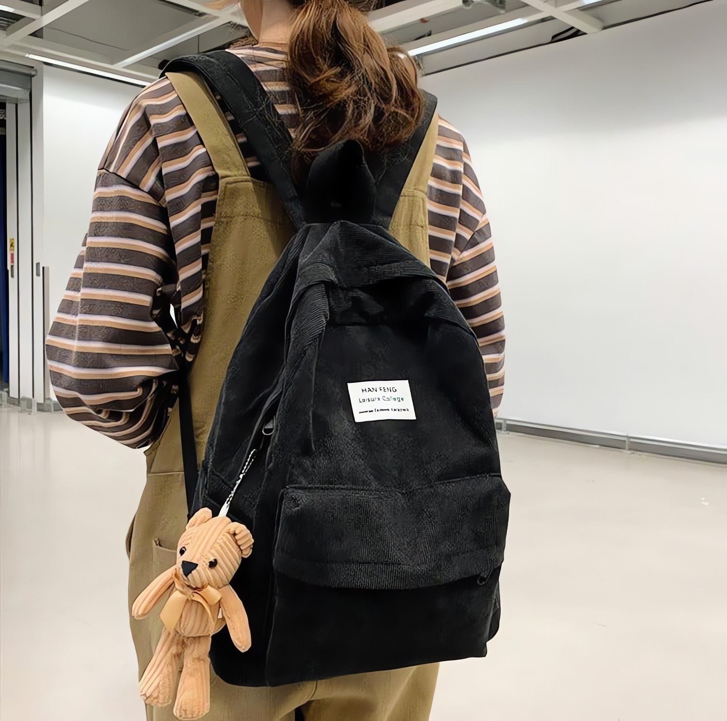 Teddy Bear Corduroy School Backpack - KAYSMAR
