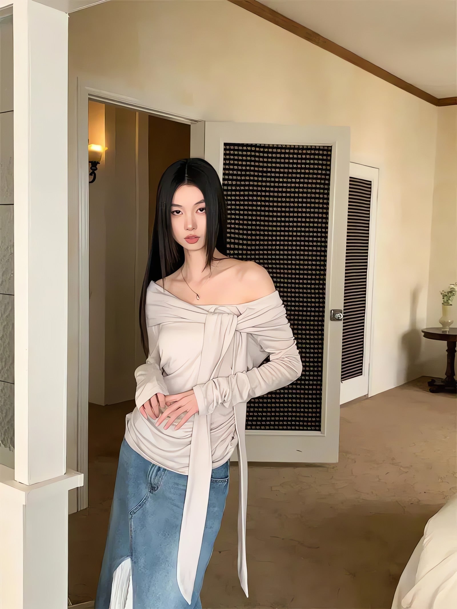 Tie Front One Shoulder Top - KAYSMAR