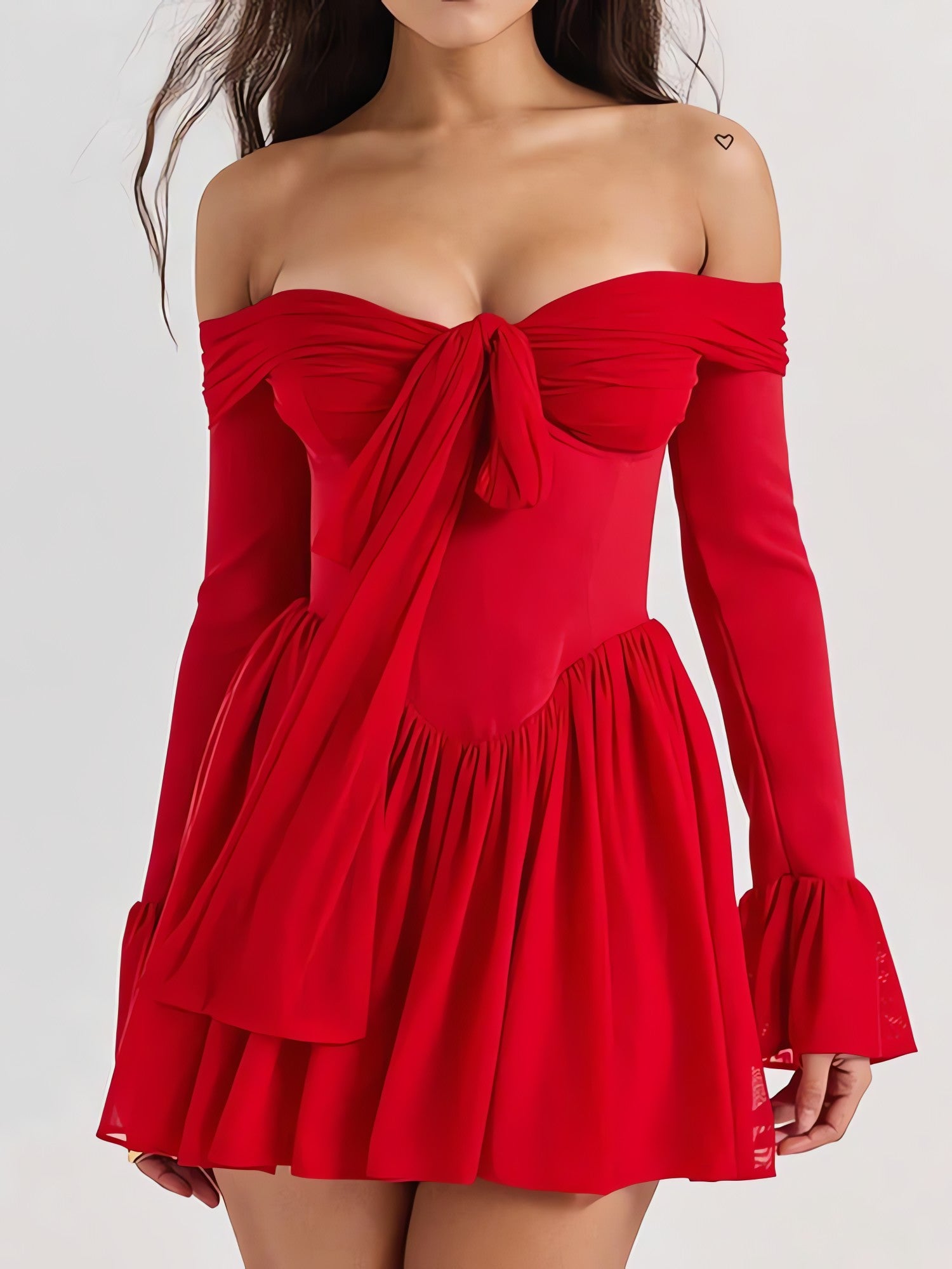 Tie Front Strapless Corset Mini Dress - KAYSMAR