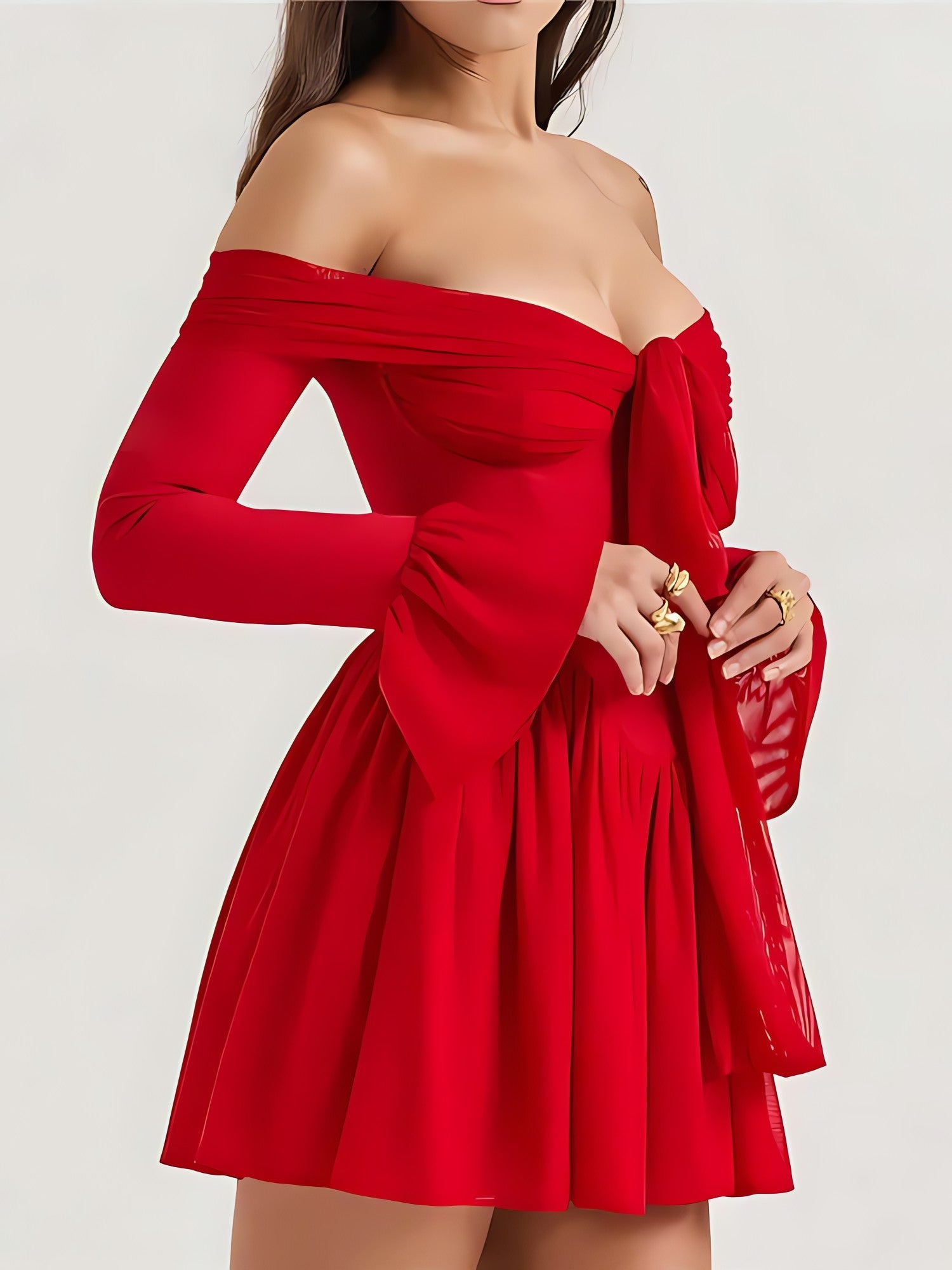 Tie Front Strapless Corset Mini Dress - KAYSMAR