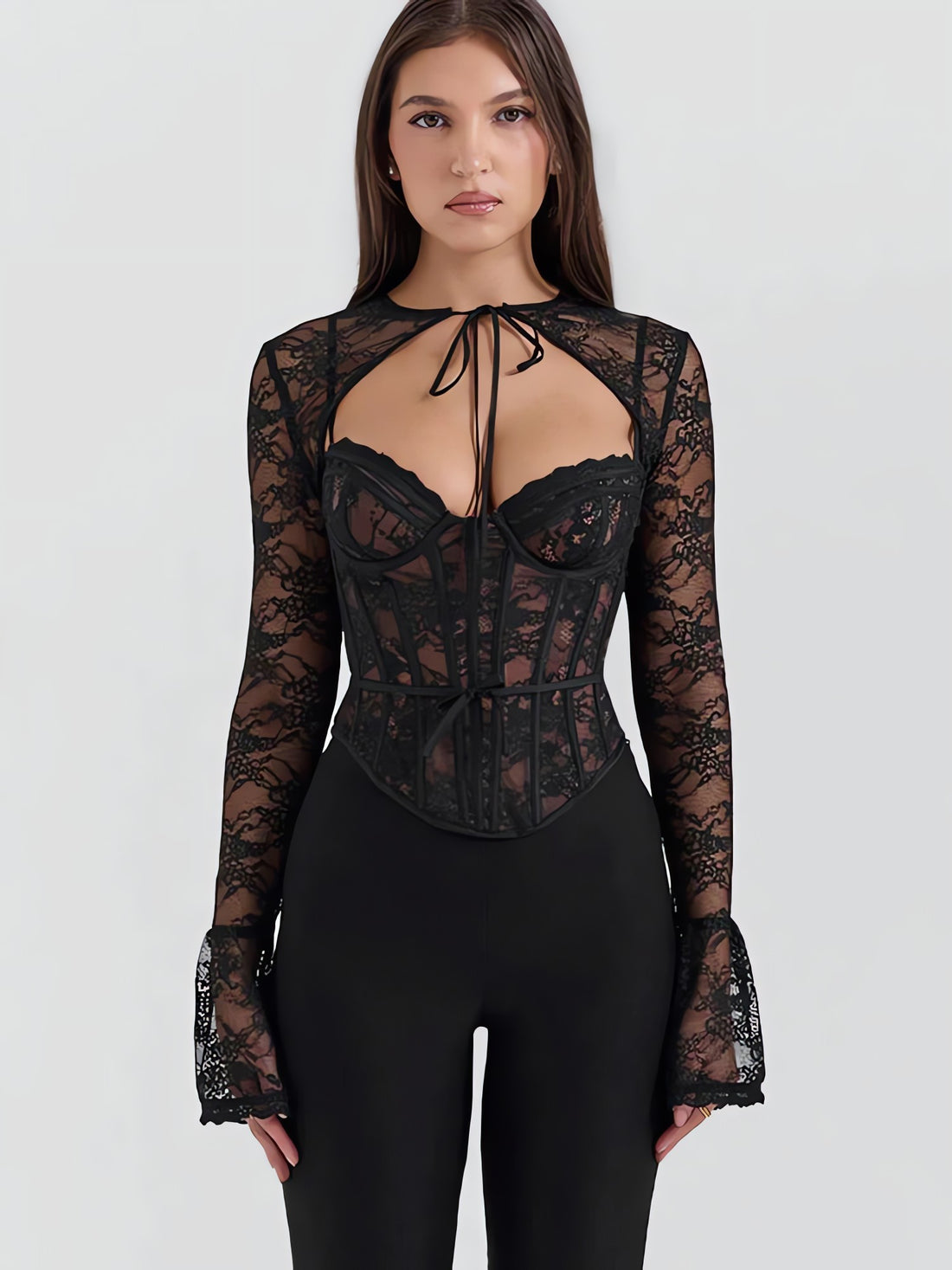 Two Piece Lace Corset Bolero Top - KAYSMAR