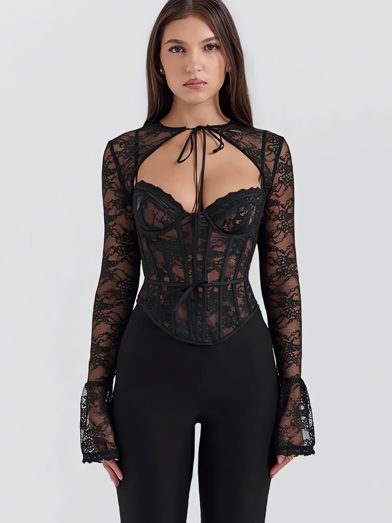 Two Piece Lace Corset Bolero Top - KAYSMAR