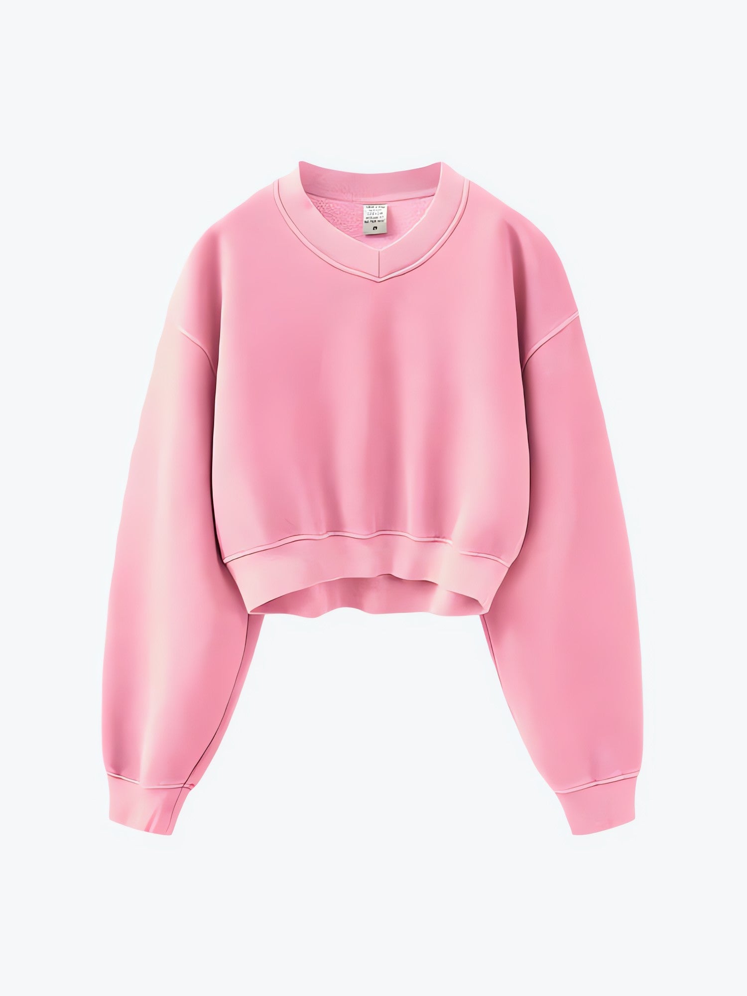 V-Neck Drop Shoulder Cropped Sweatshirt - KAYSMAR