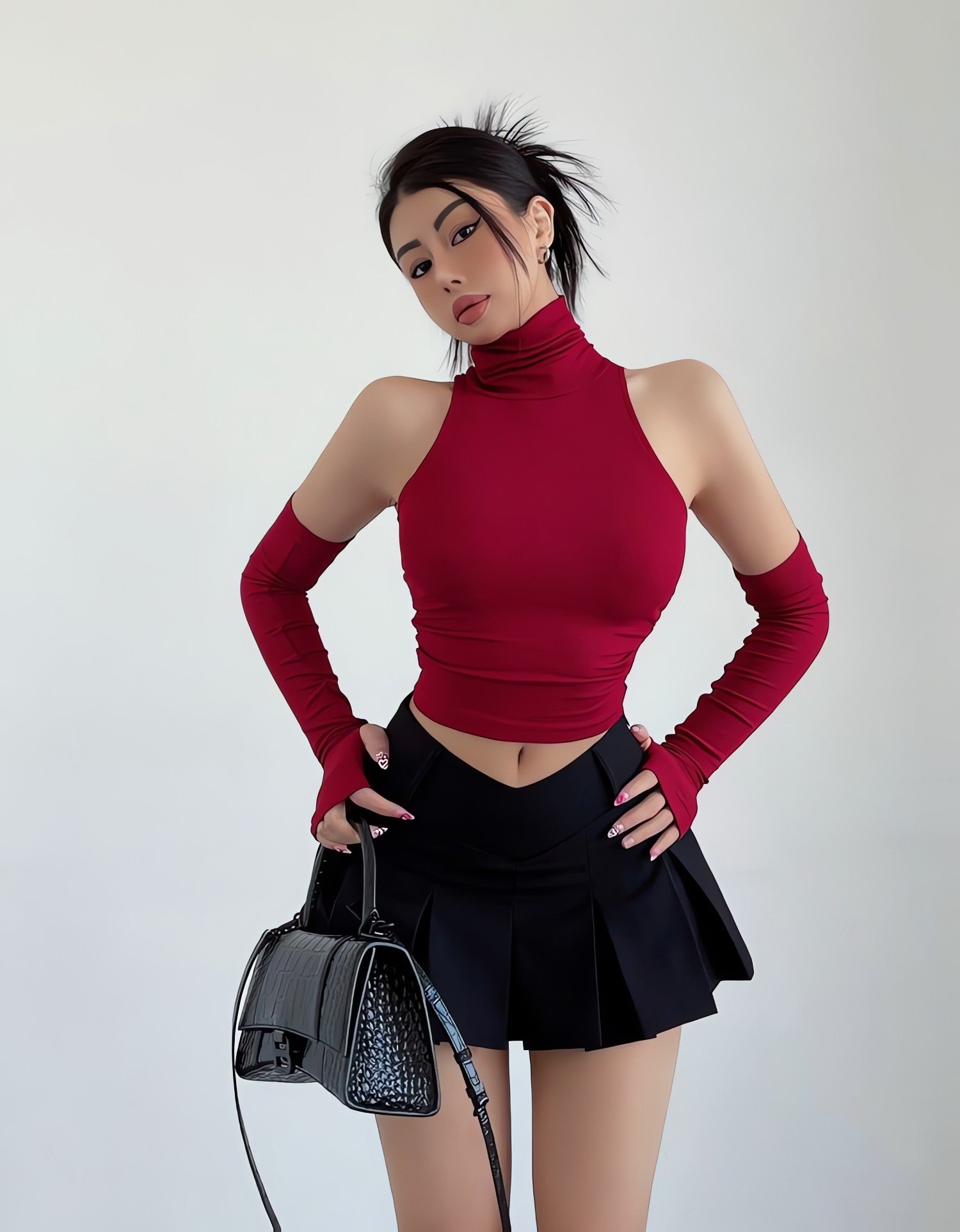 V-Shaped College Mini Skirt - KAYSMAR