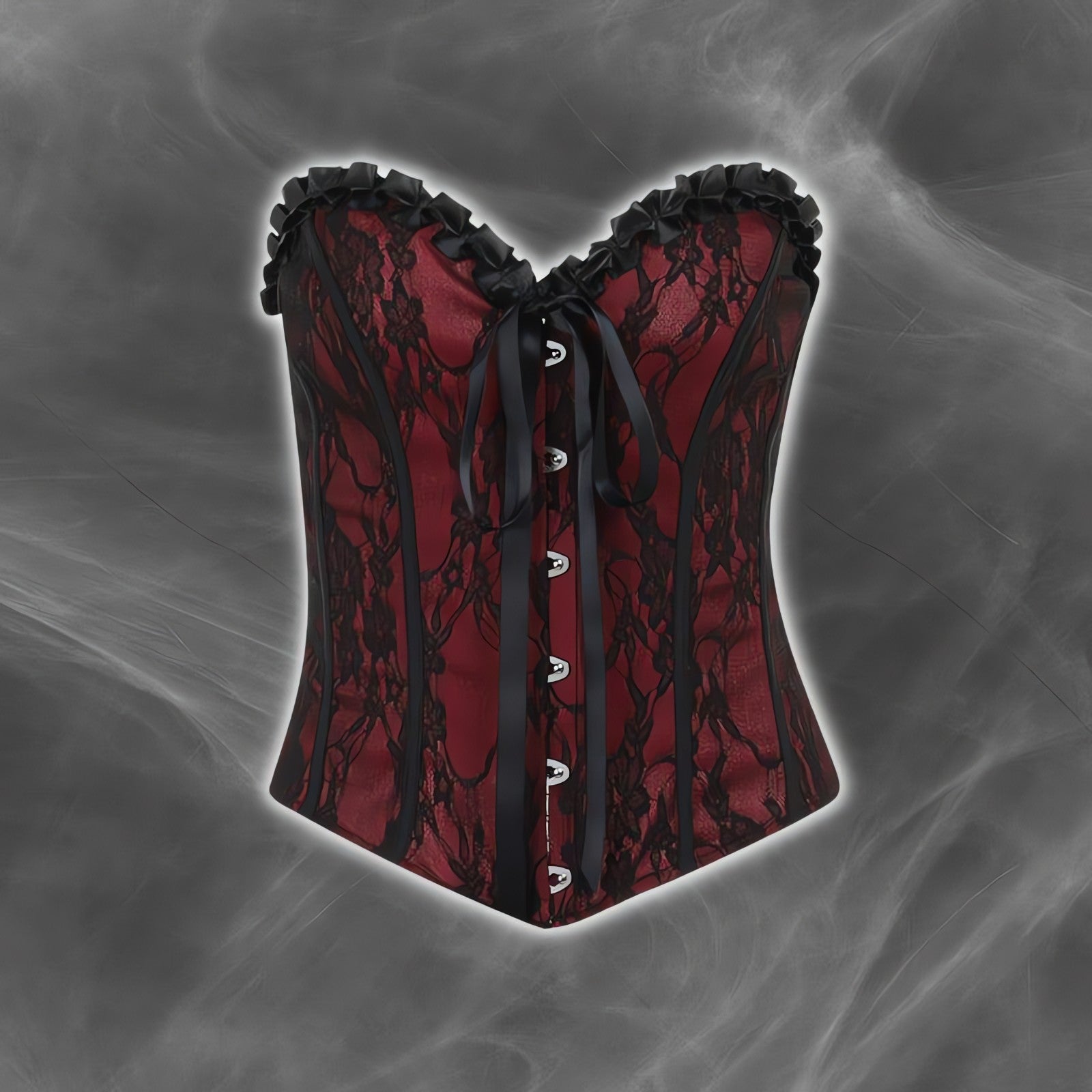 Victorian Goth Ribbon Detailed Corset Top - KAYSMAR