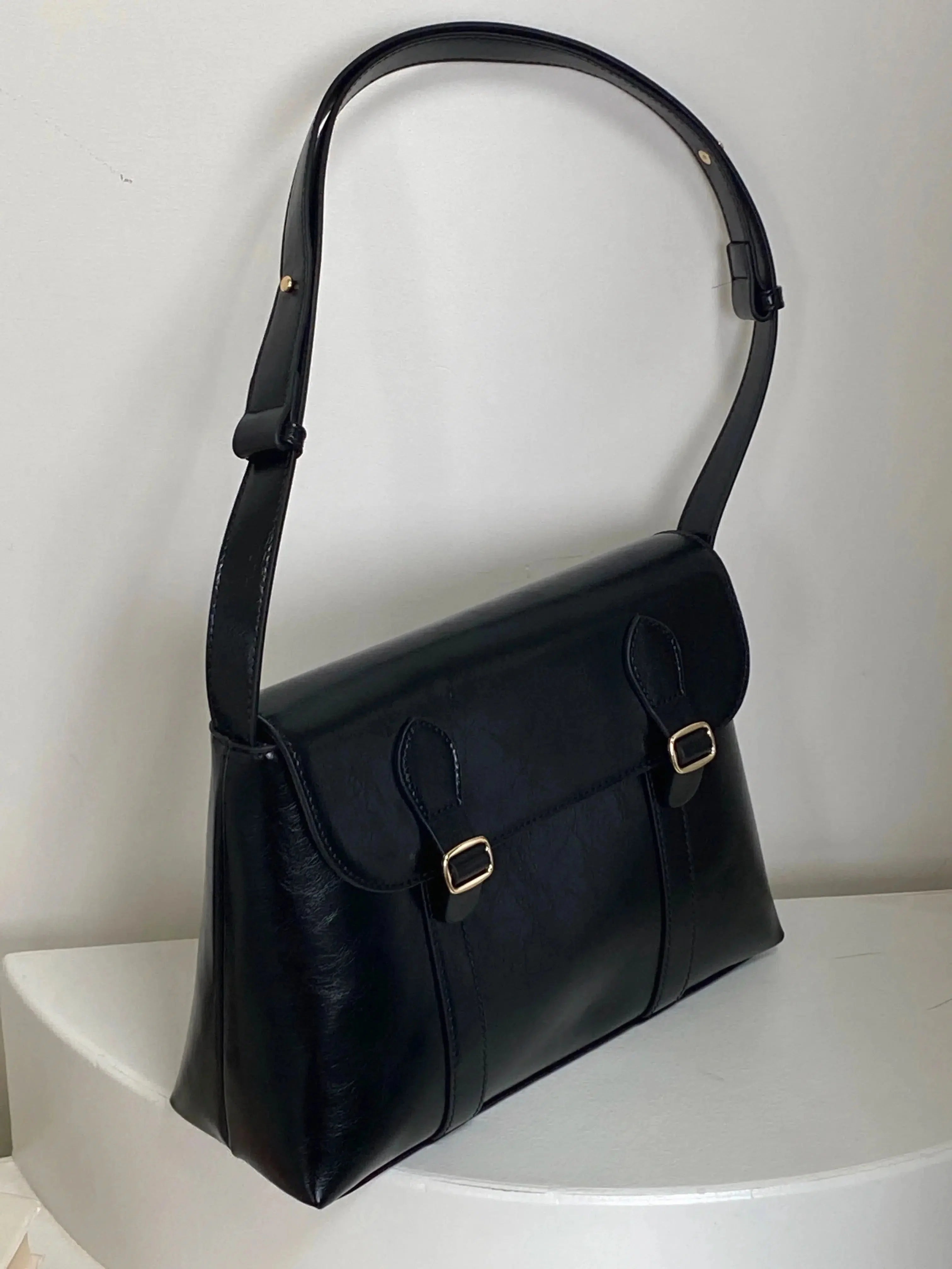 Vintage Faux Leather Messenger Bag - KAYSMAR